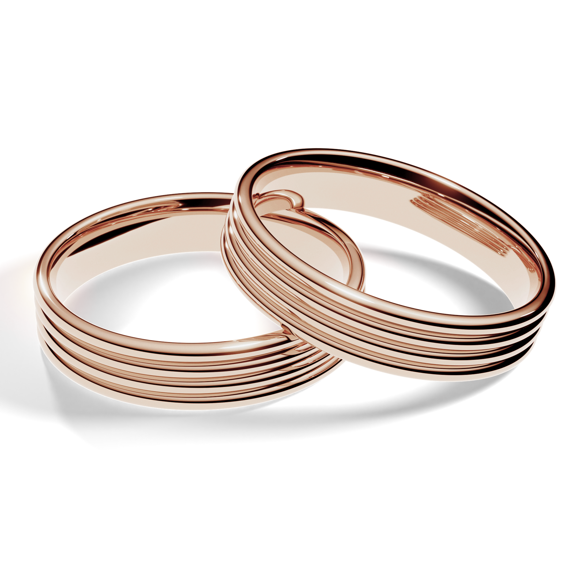 Obrączki ślubne Modern 3 z różowego złota 4 mm