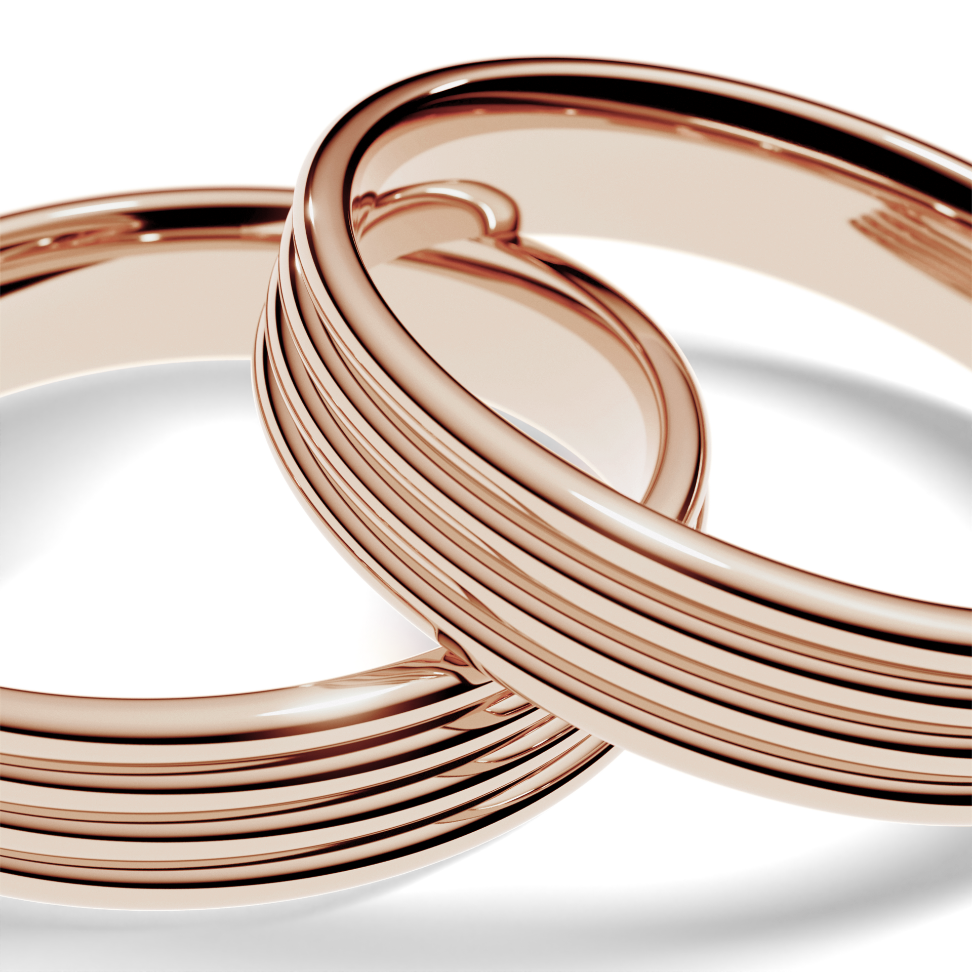 Obrączki ślubne Modern 3 z różowego złota 4 mm