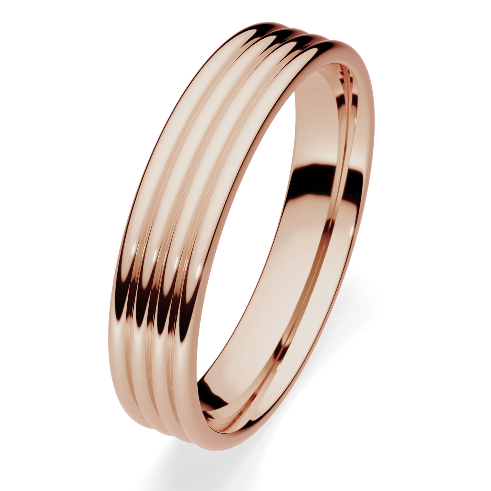 Obrączki ślubne Modern 3 z różowego złota 4 mm