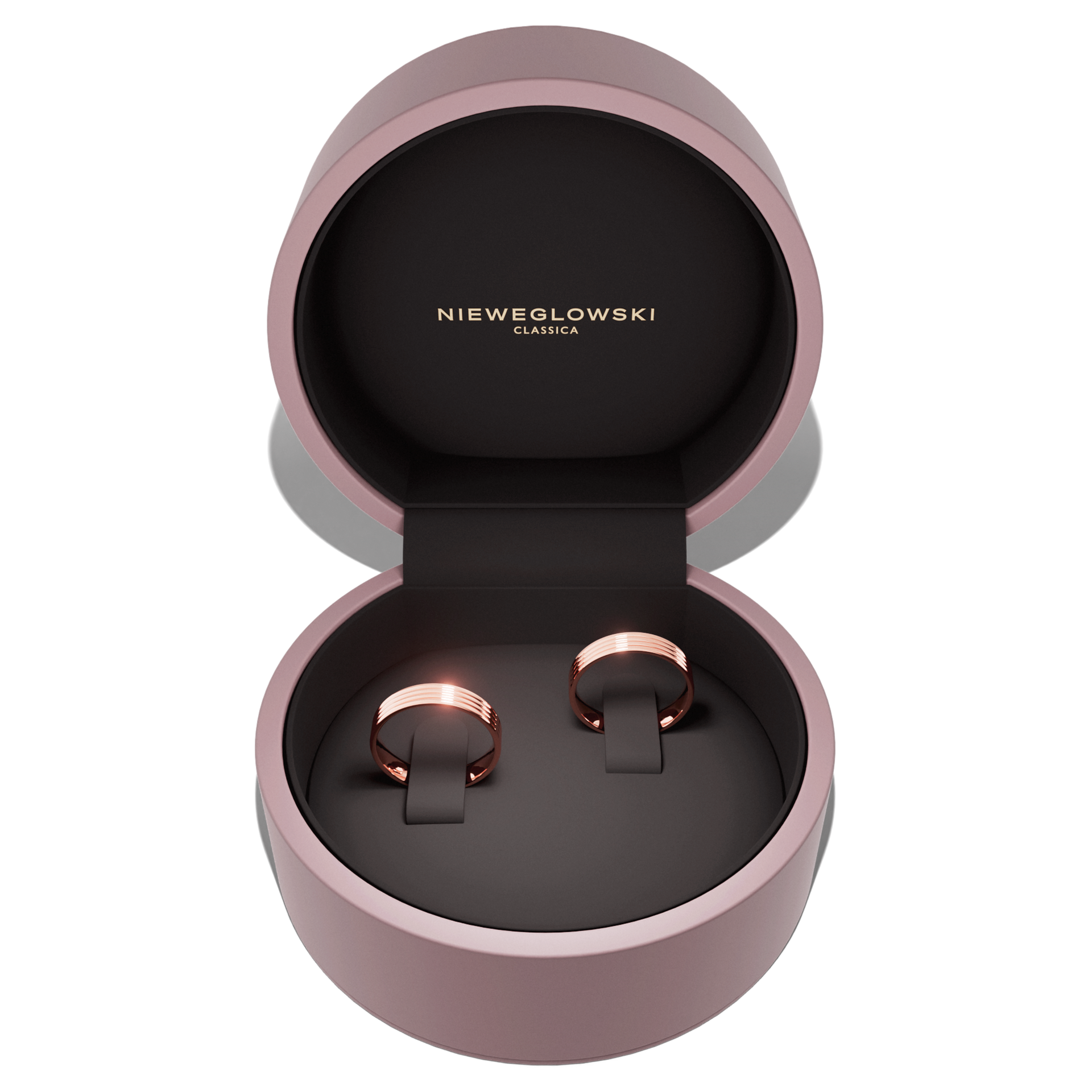 Obraczki slubne modern 3 4 mm z rozowego zlota 06