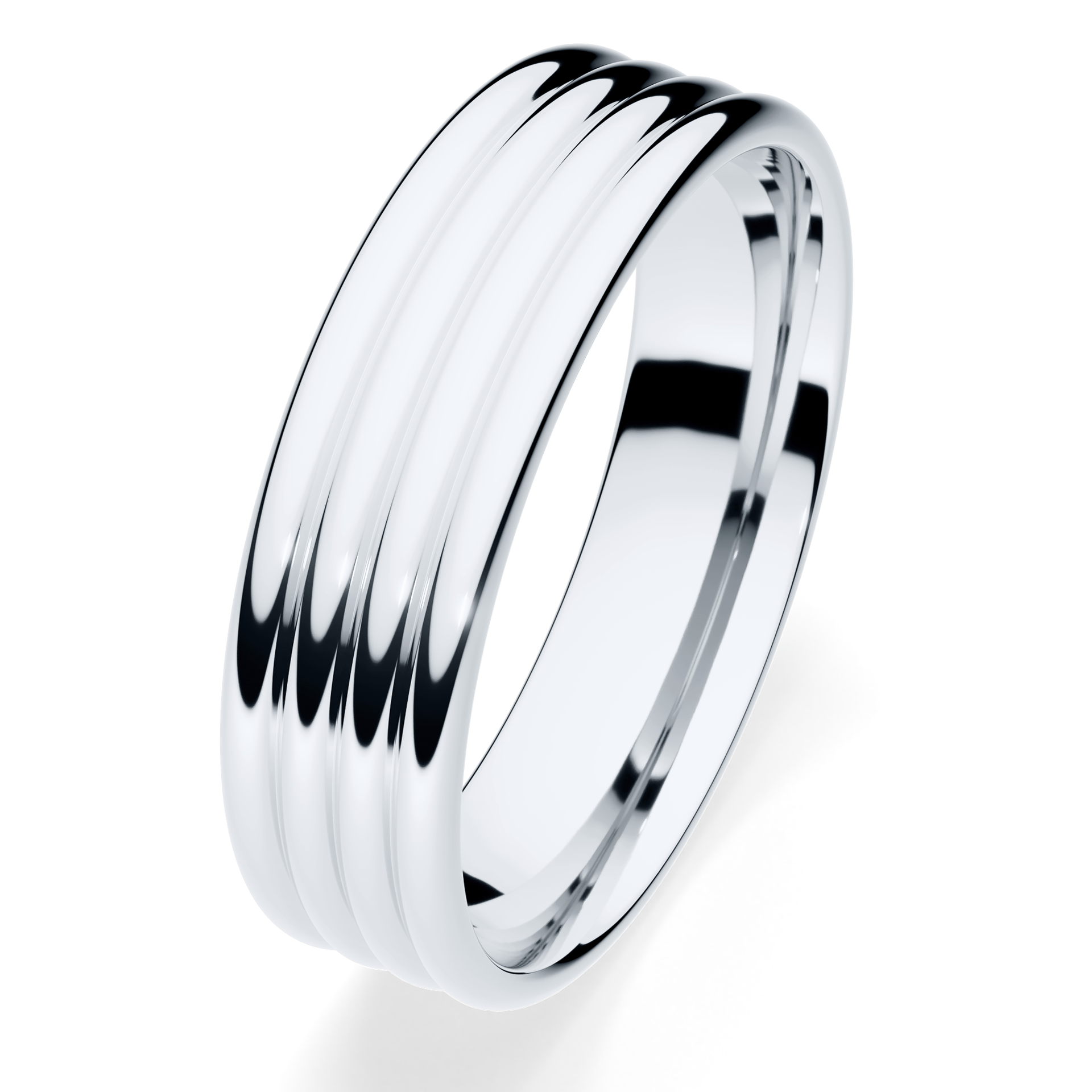 Obrączki ślubne Modern 3 z białego złota 5 mm