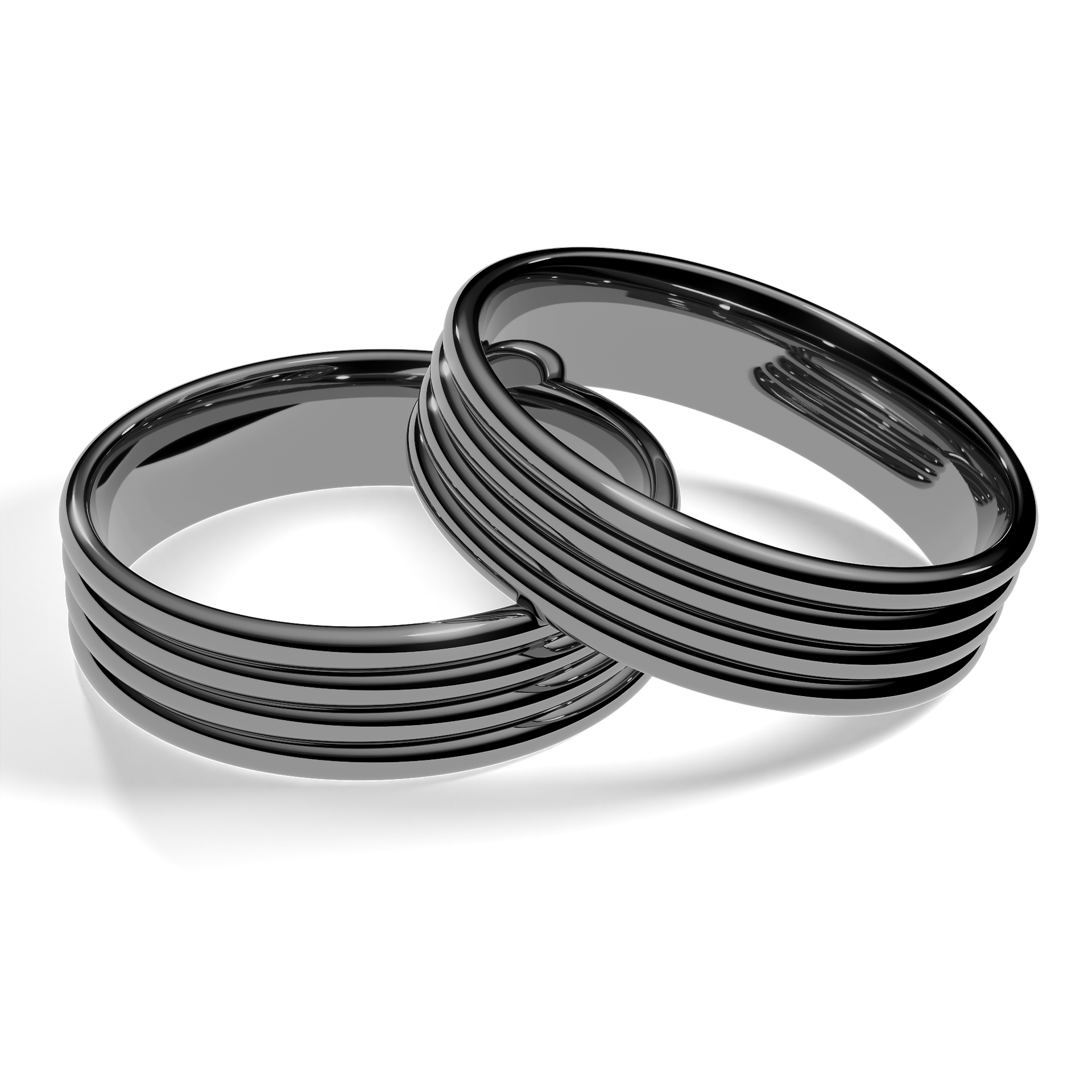 Obrączki ślubne Modern 3 z czarnego złota 5 mm