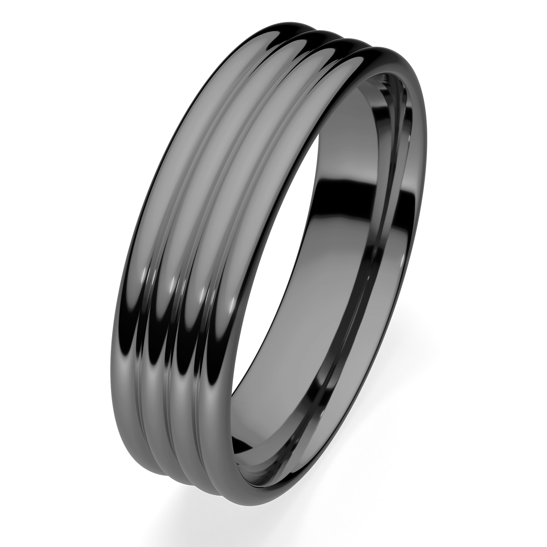 Obrączki ślubne Modern 3 z czarnego złota 5 mm