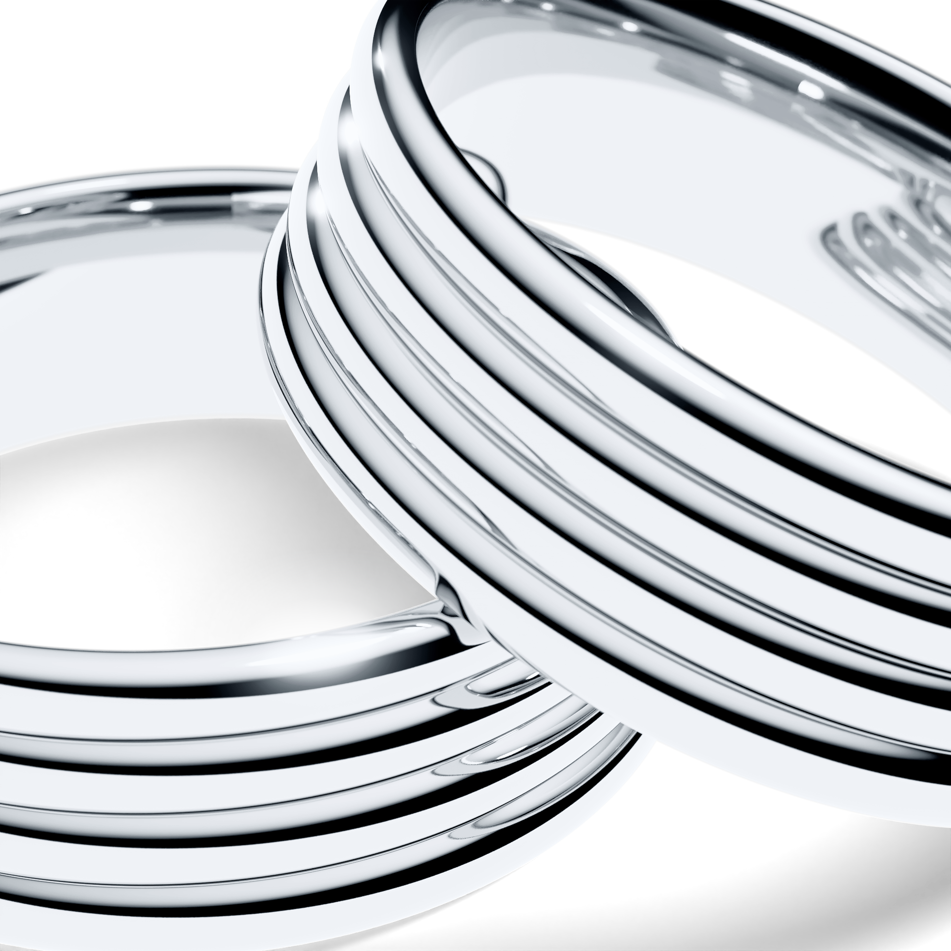 Obrączki ślubne Modern 3 z białego złota 6 mm