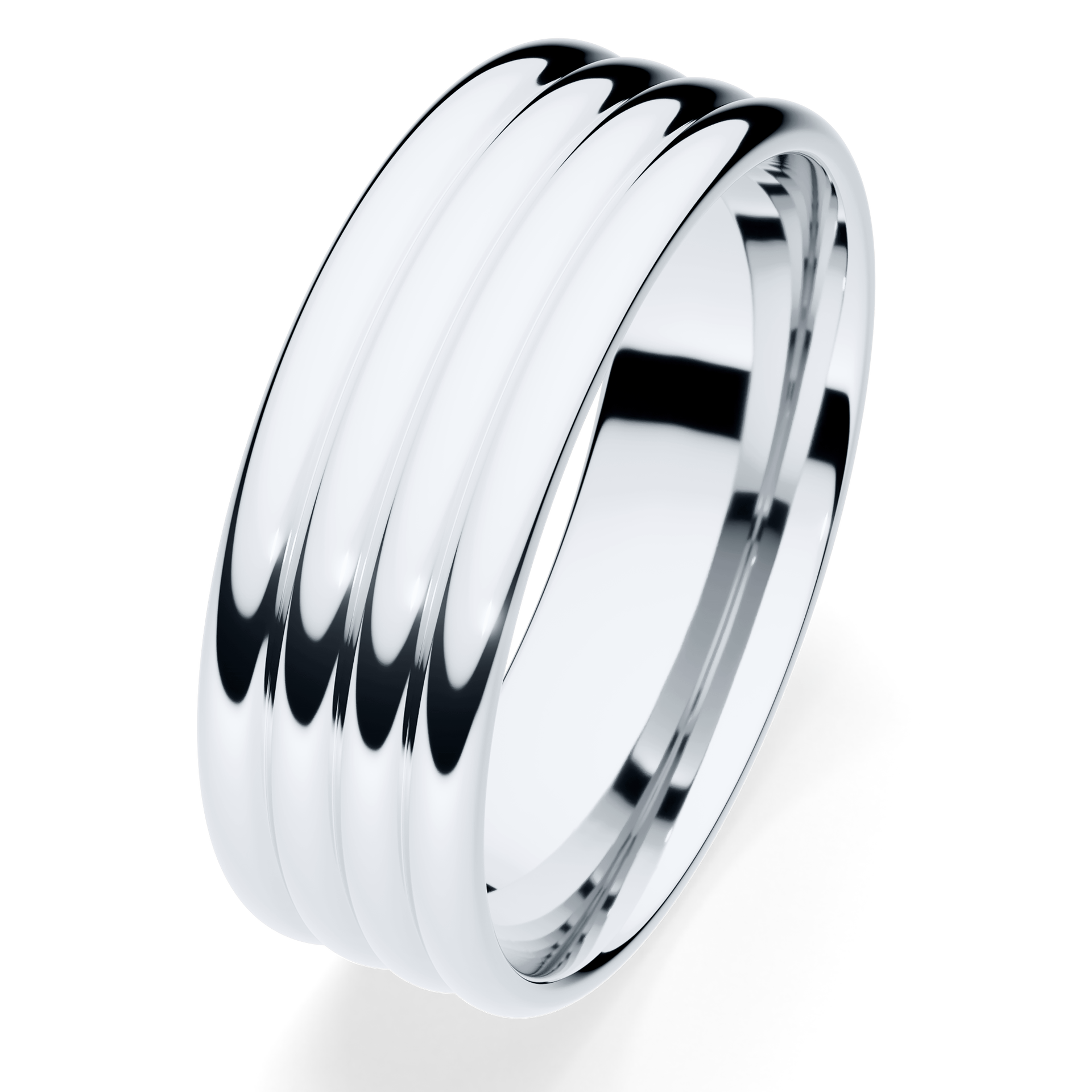 Obrączki ślubne Modern 3 z białego złota 6 mm