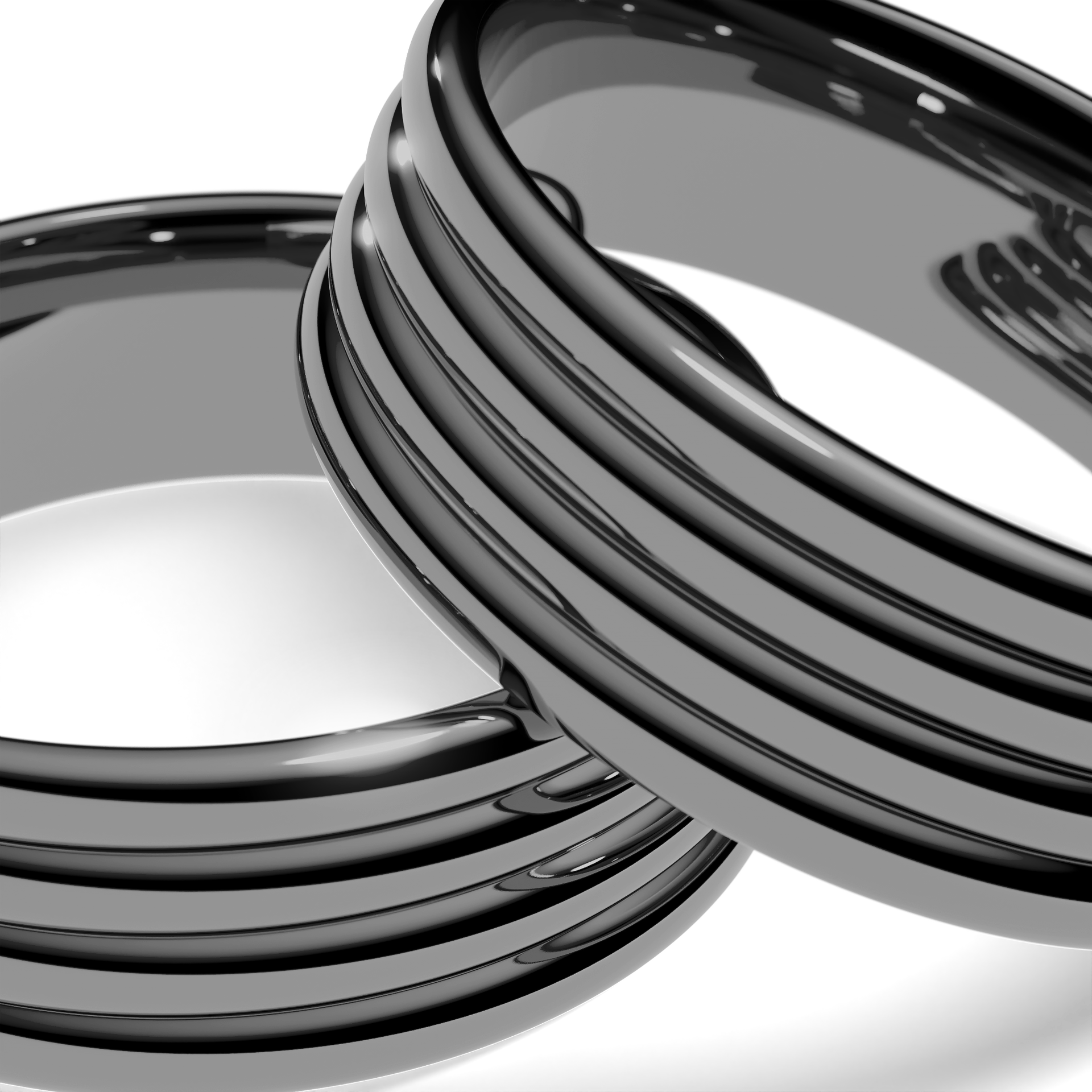 Obrączki ślubne Modern 3 z czarnego złota 6 mm