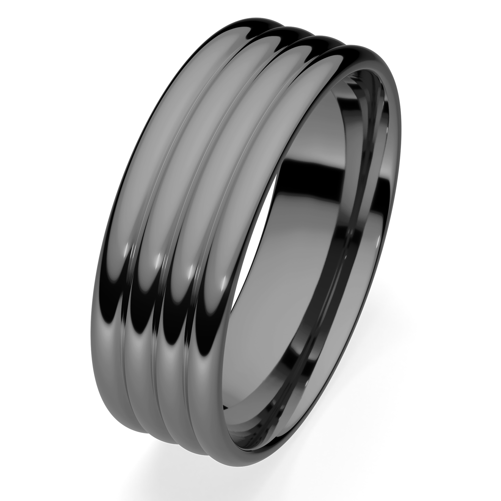 Obrączki ślubne Modern 3 z czarnego złota 6 mm