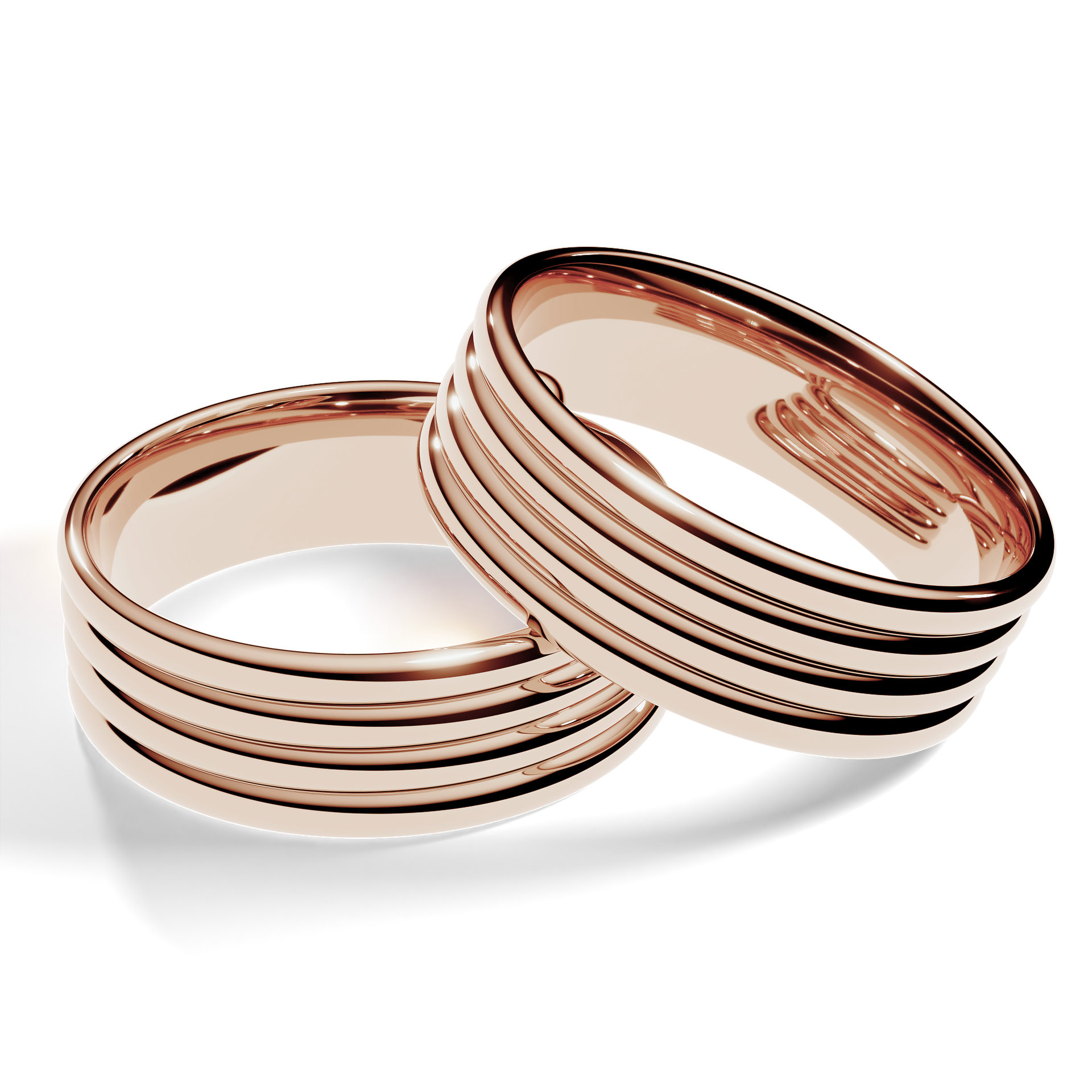 Obrączki ślubne Modern 3 z różowego złota 6 mm
