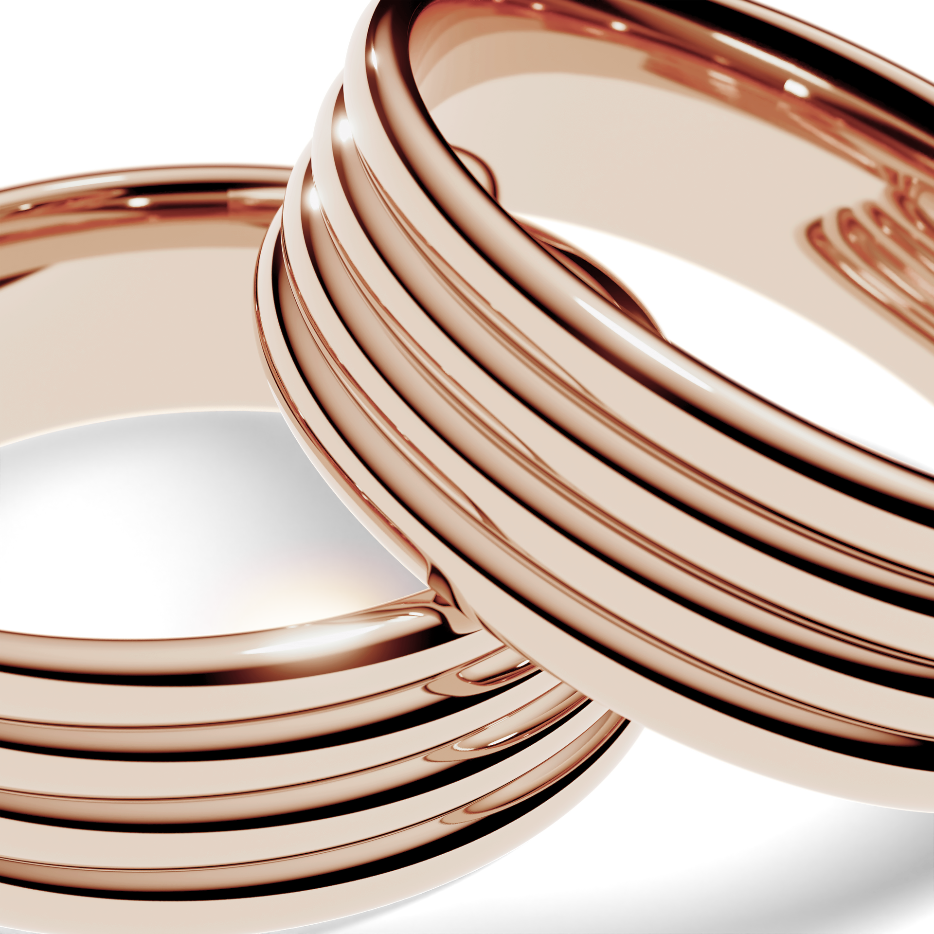 Obrączki ślubne Modern 3 z różowego złota 6 mm