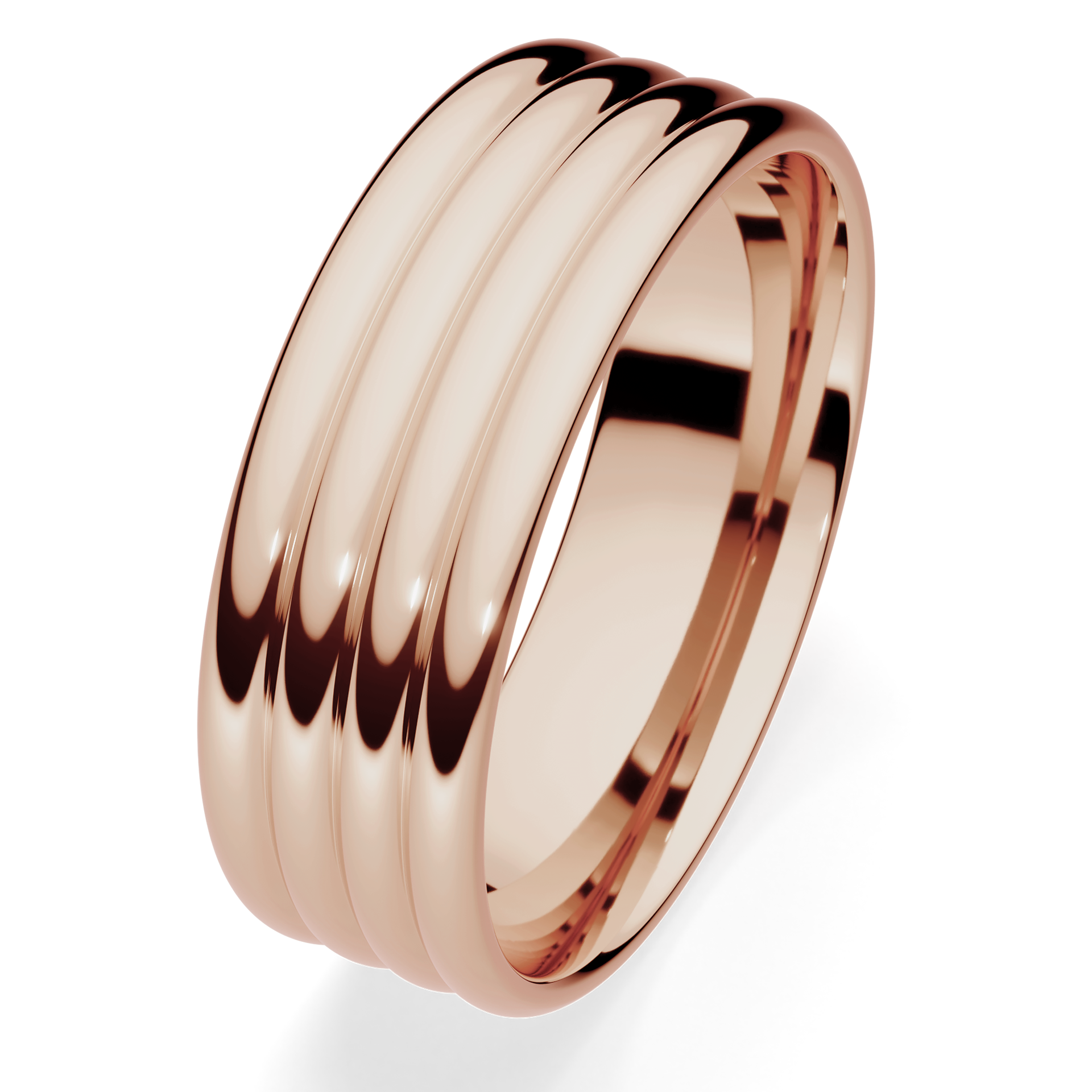 Obrączki ślubne Modern 3 z różowego złota 6 mm