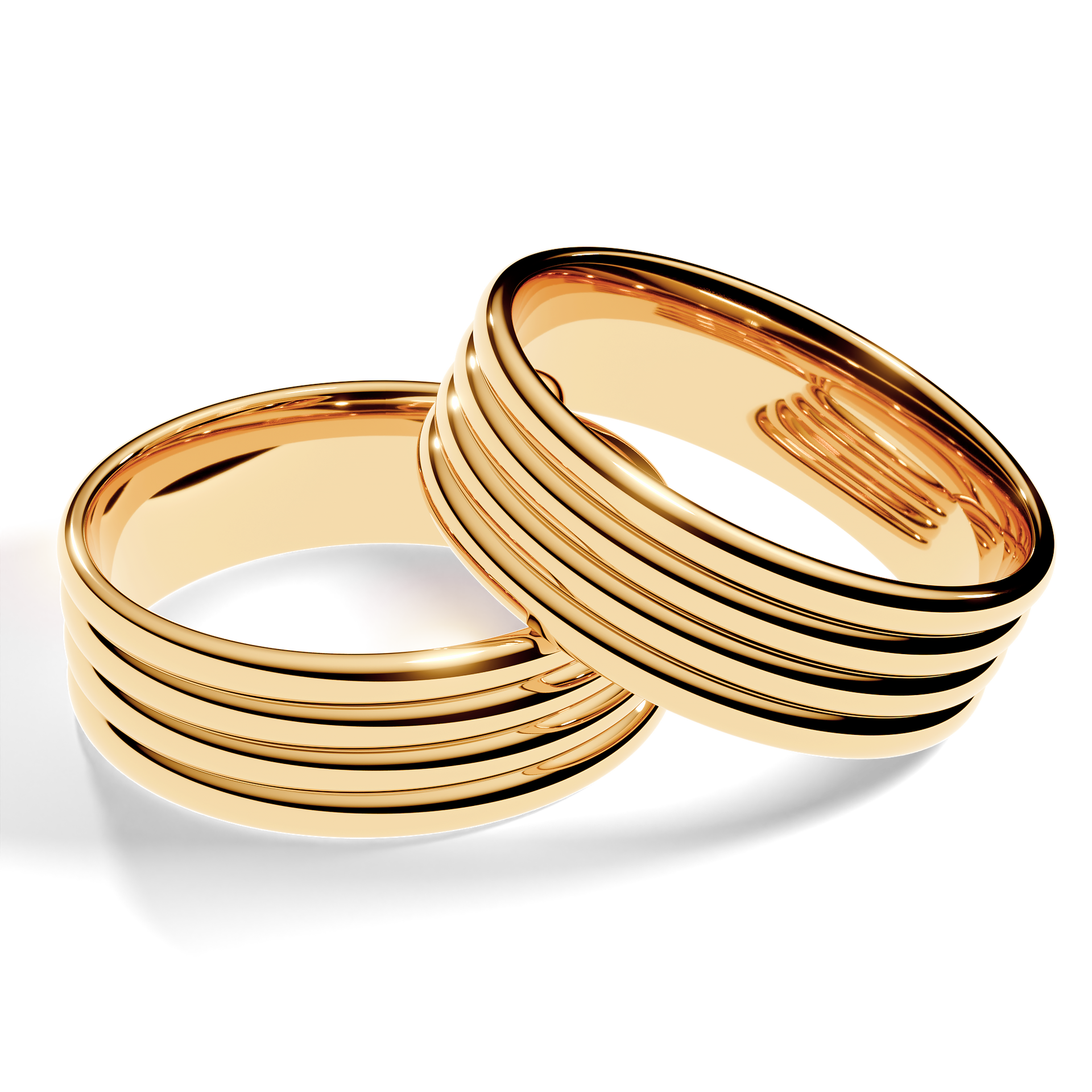 Obrączki ślubne Modern 3 z żółtego złota 6 mm