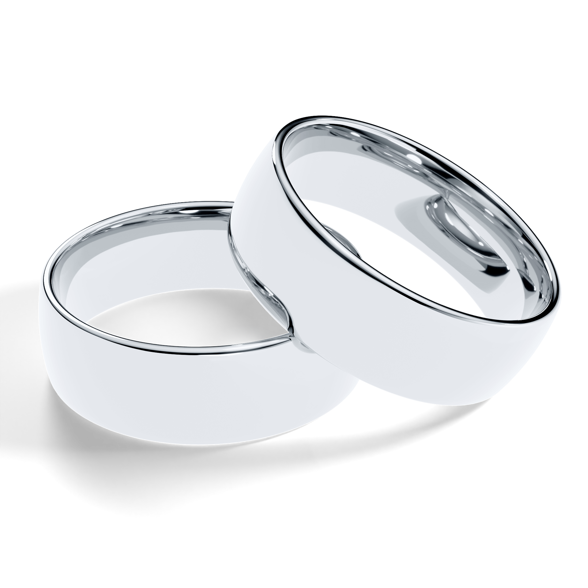 Obrączki ślubne Fit z białego złota 6 mm