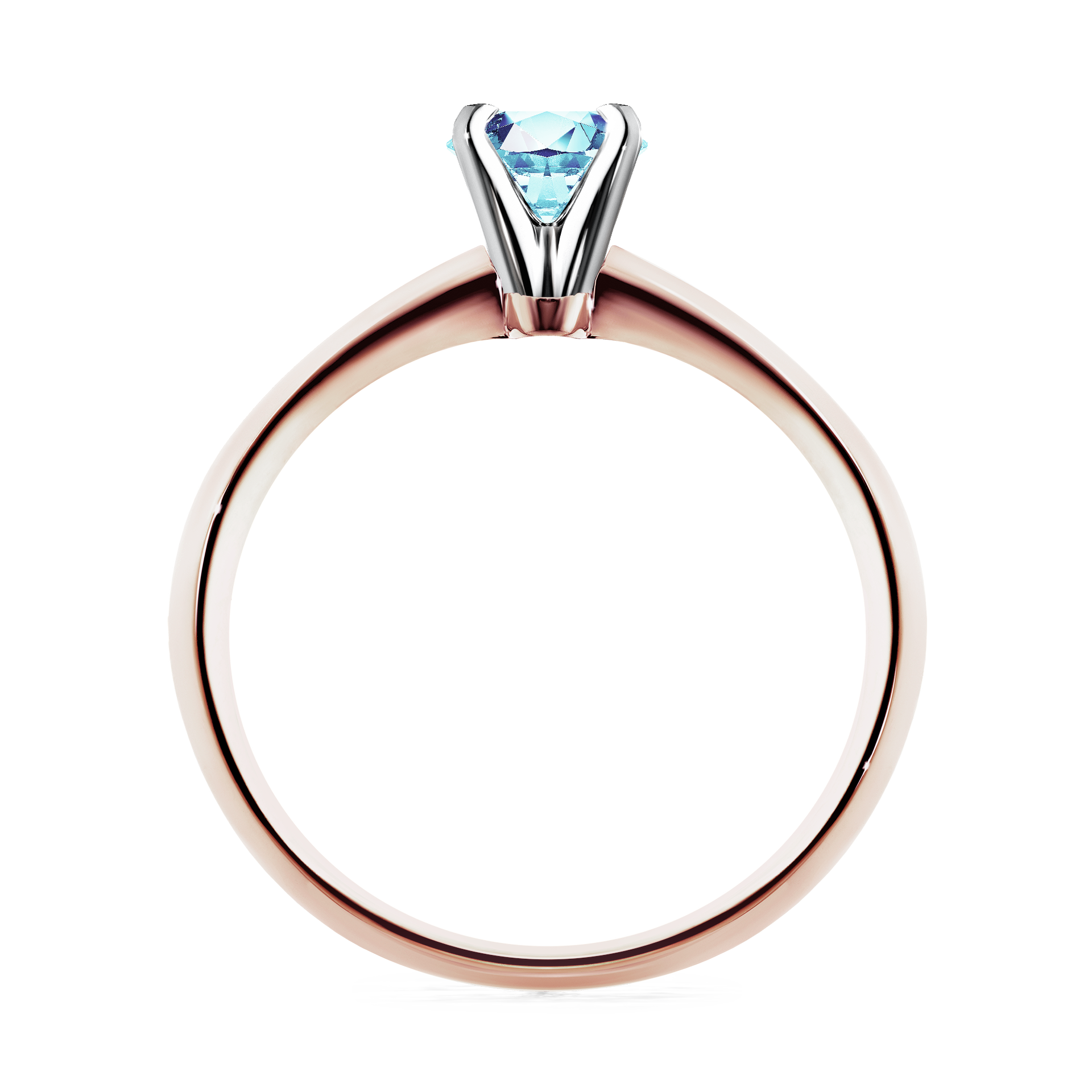 Pierścionek zaręczynowy My Angel z różowego złota z akwamarynem 0,25CT