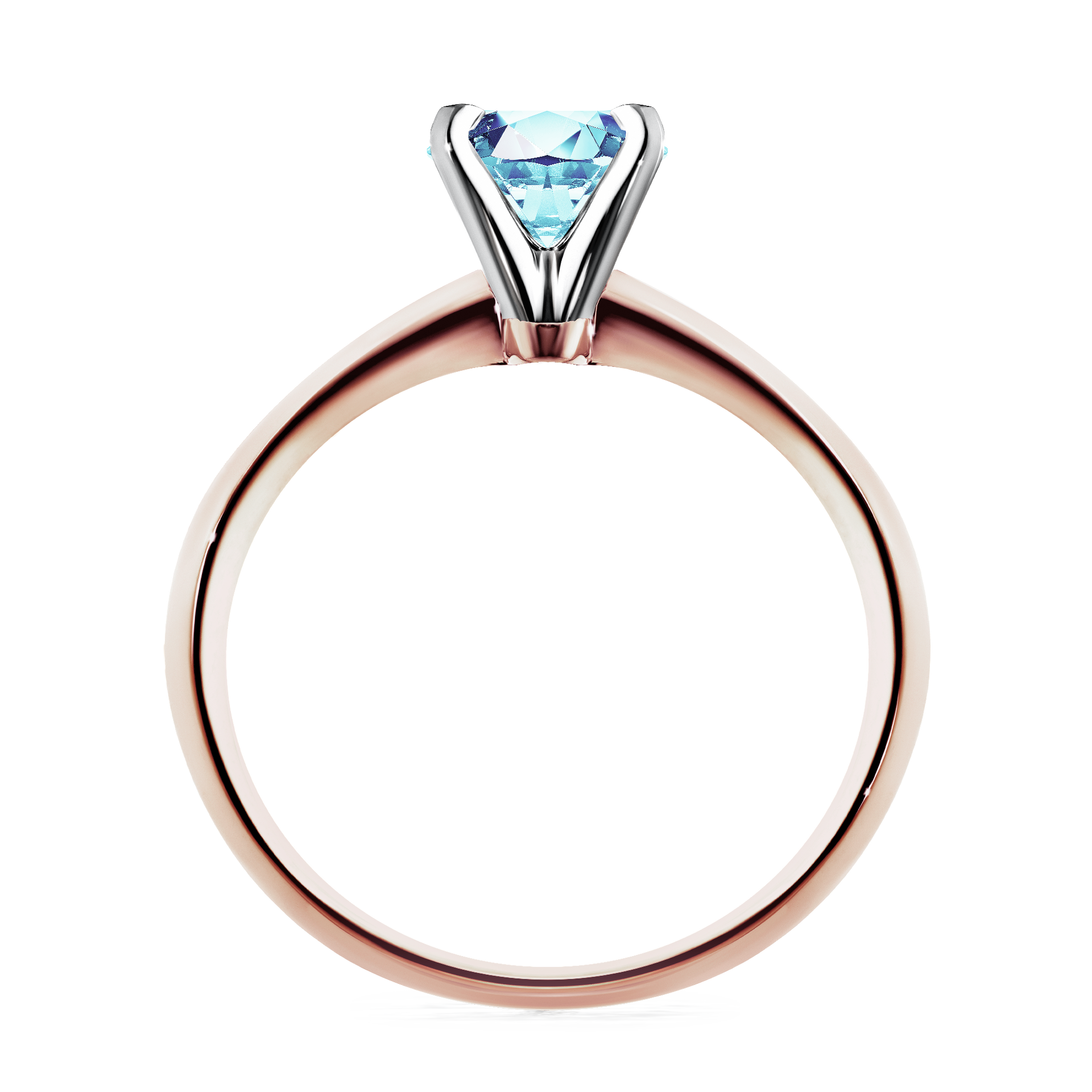 Pierścionek zaręczynowy My Angel z różowego złota z akwamarynem 0,50CT
