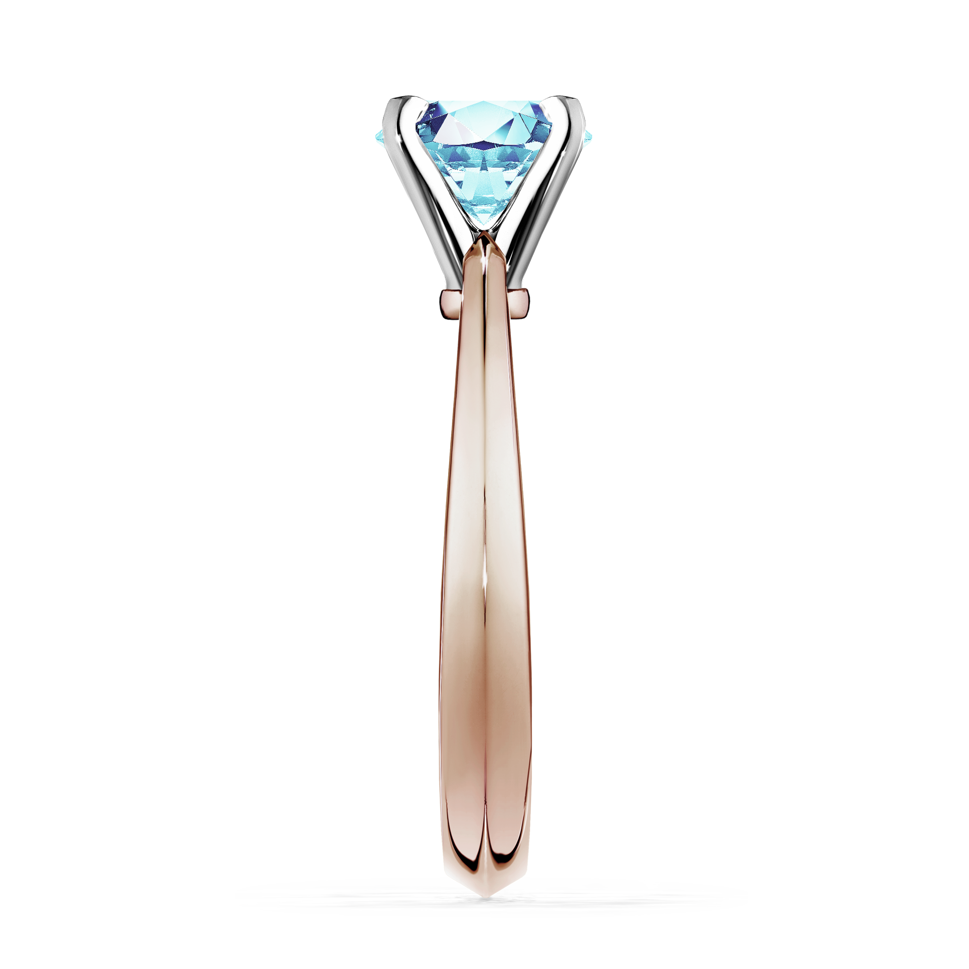 Pierścionek zaręczynowy My Angel z różowego złota z akwamarynem 0,50CT
