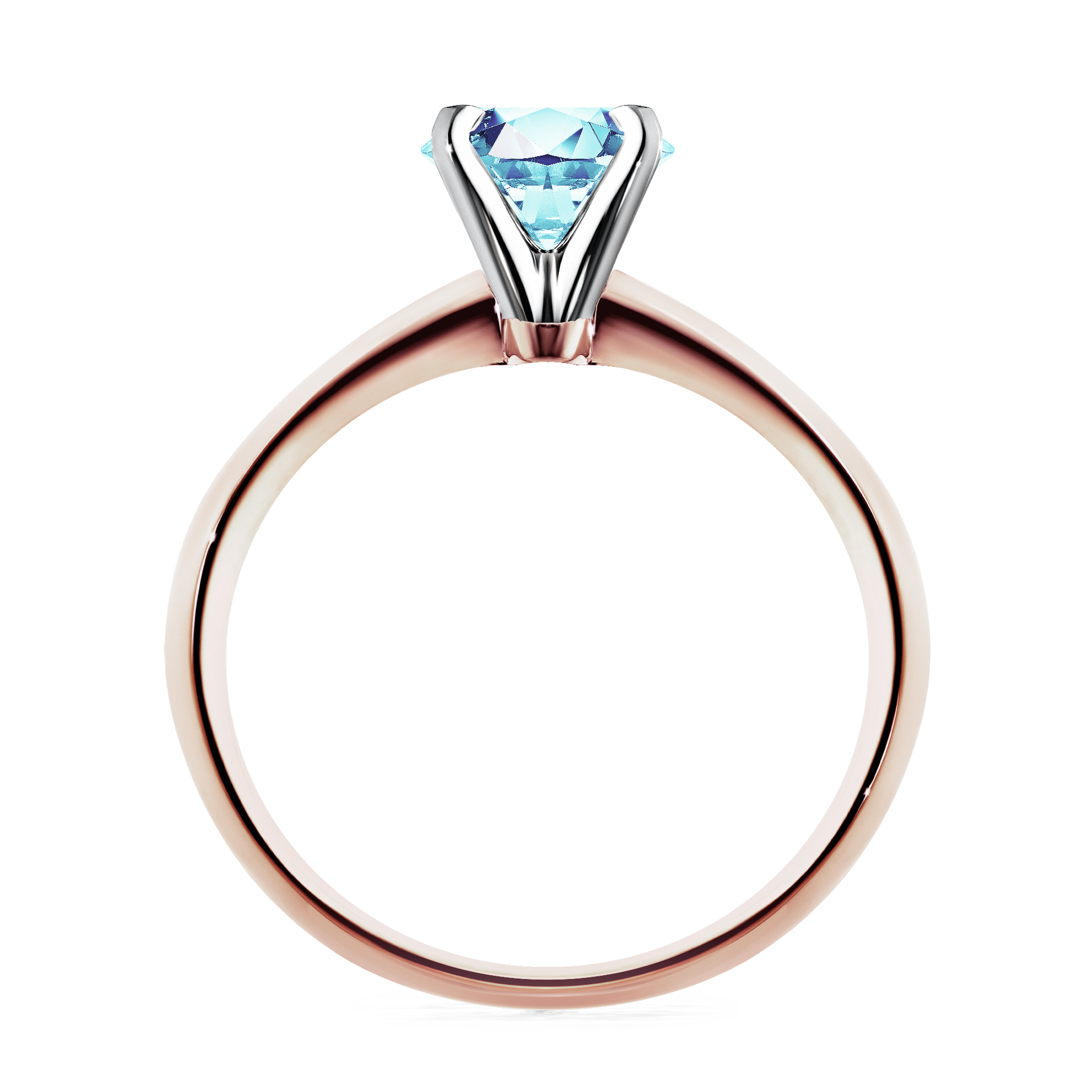 Pierścionek zaręczynowy My Angel z różowego złota z akwamarynem 1,00CT