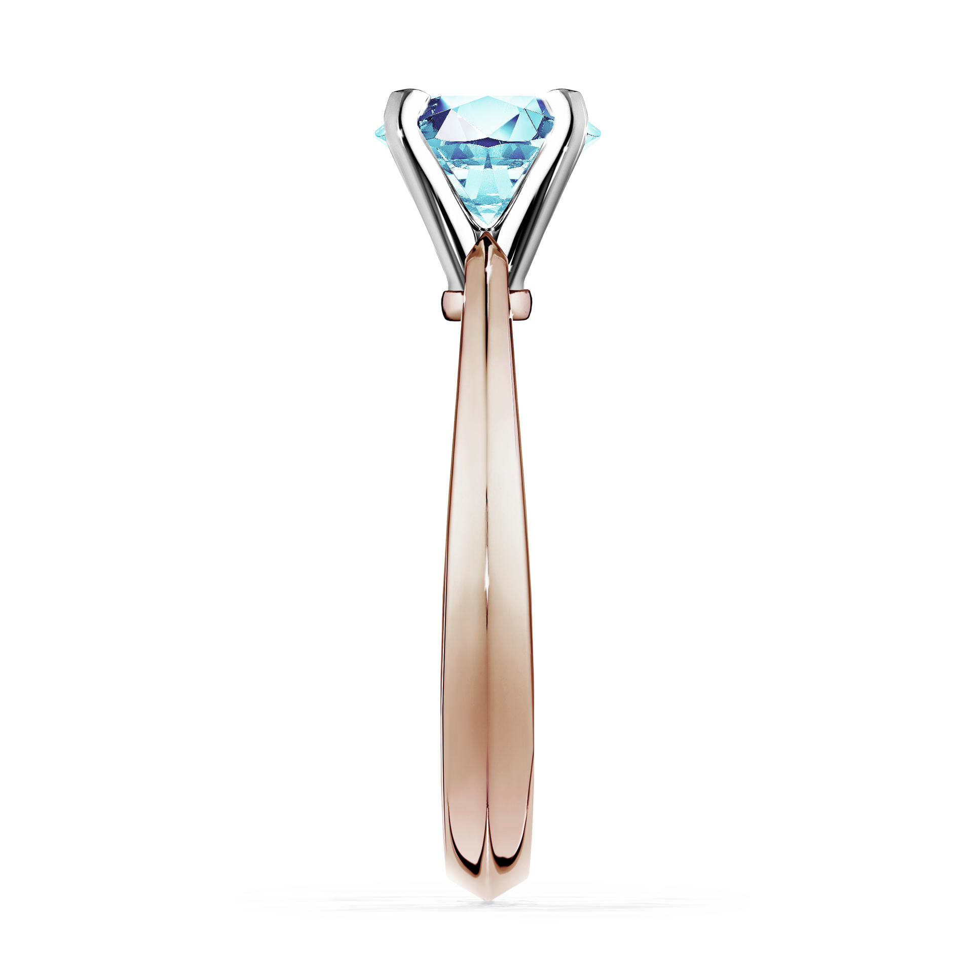 Pierścionek zaręczynowy My Angel z różowego złota z akwamarynem 1,00CT
