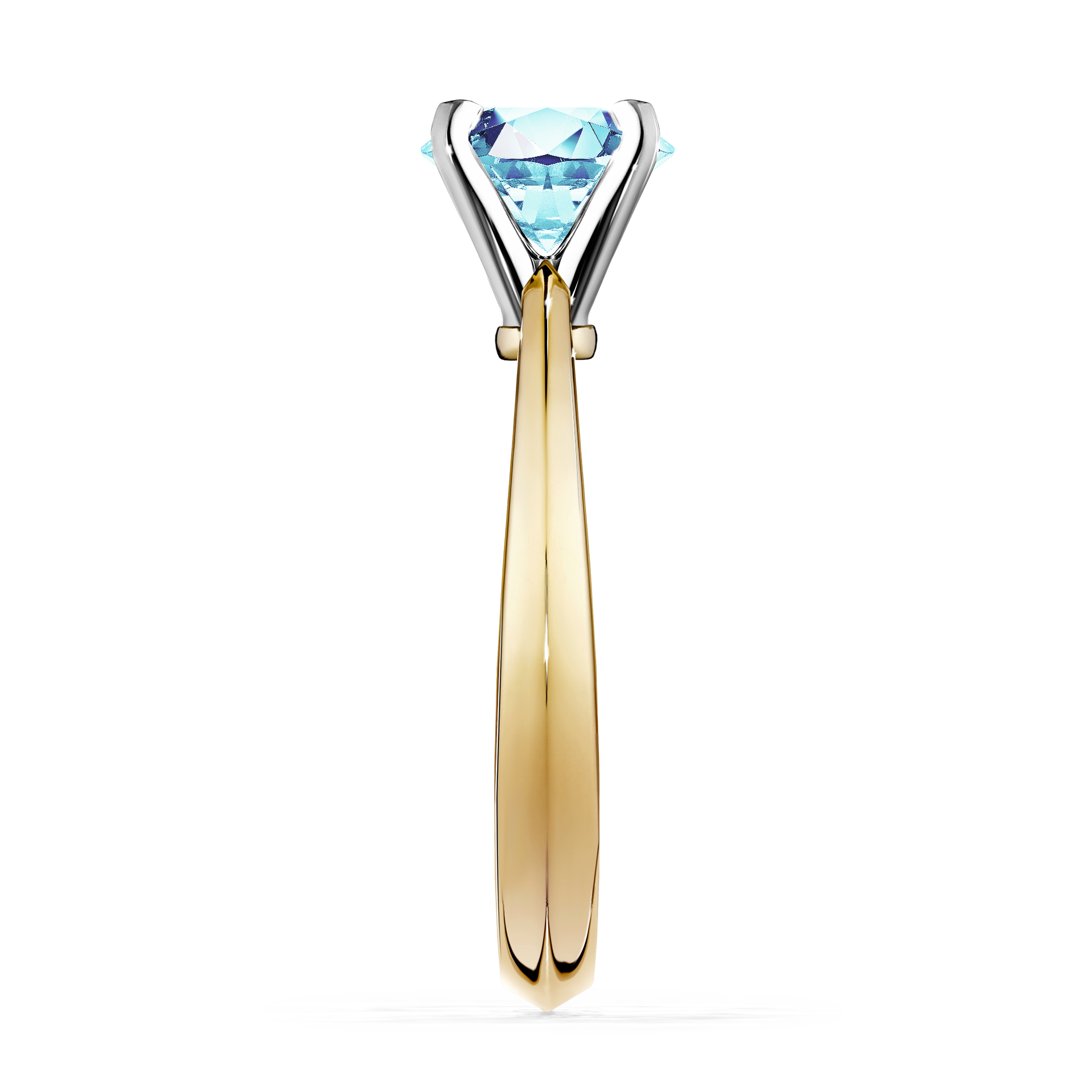 Pierścionek zaręczynowy My Angel z żółtego złota z akwamarynem 1,00CT