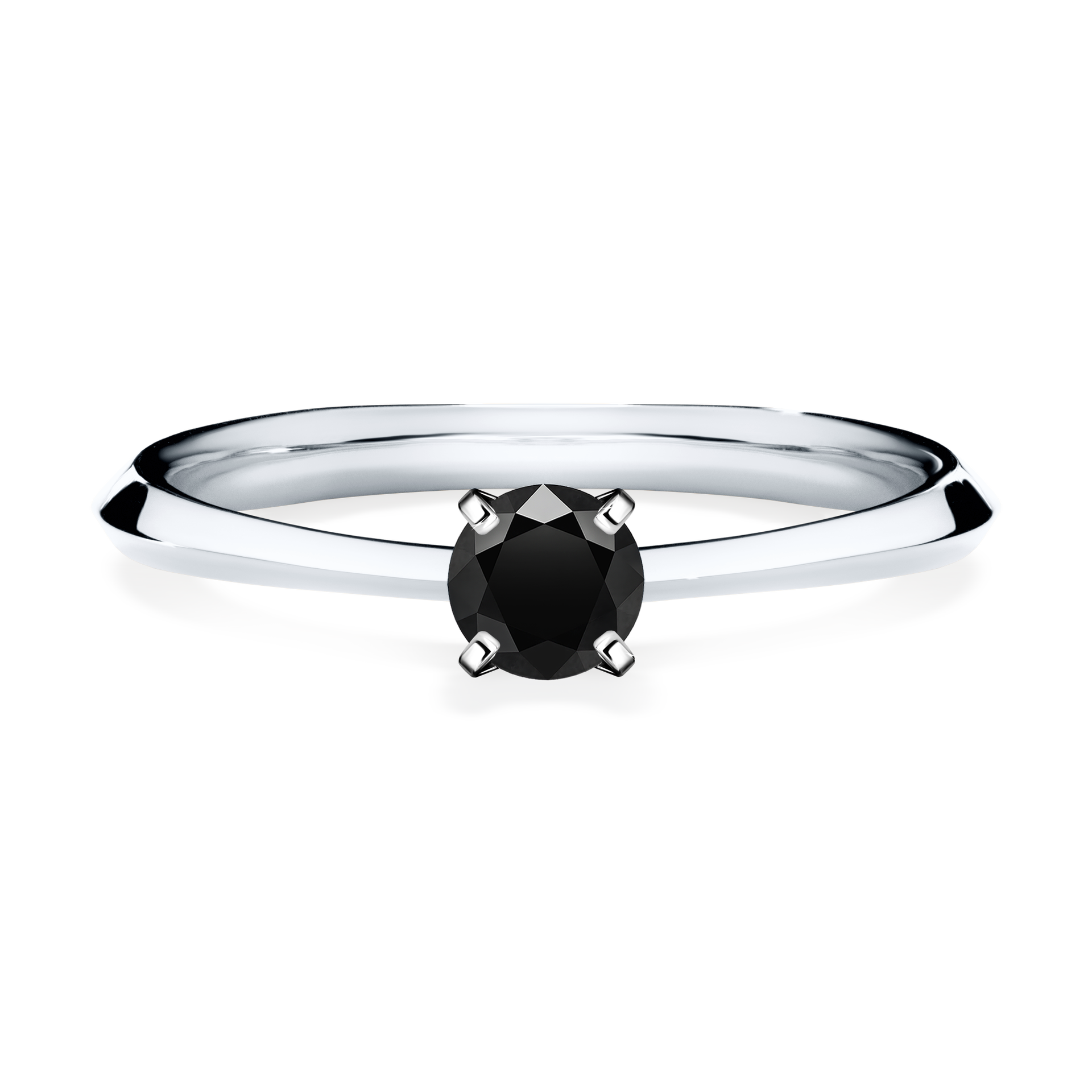 Pierścionek zaręczynowy My Angel z białego złota z czarnym diamentem 0,25CT
