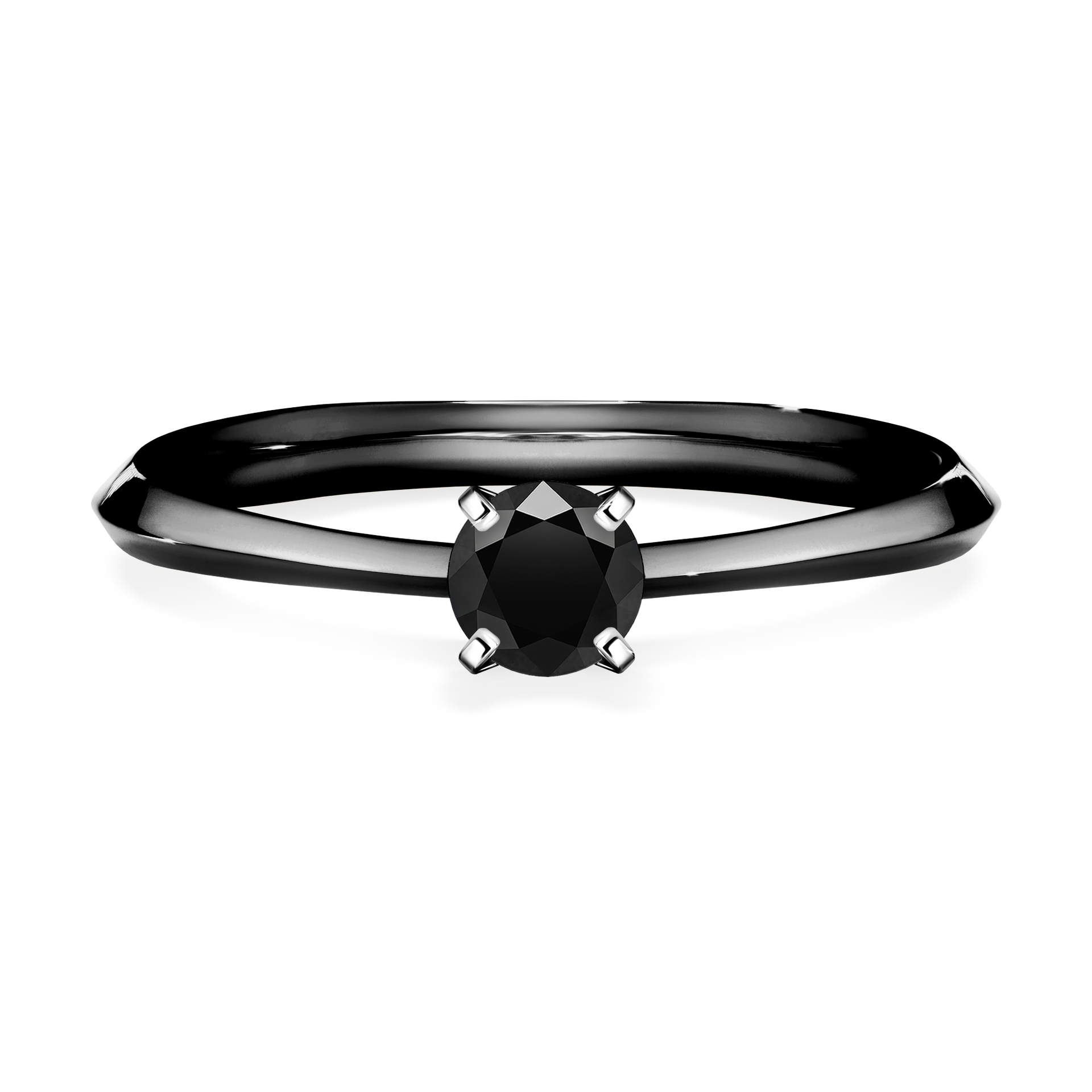 Pierścionek zaręczynowy My Angel z czarnego złota z czarnym diamentem 0,25CT