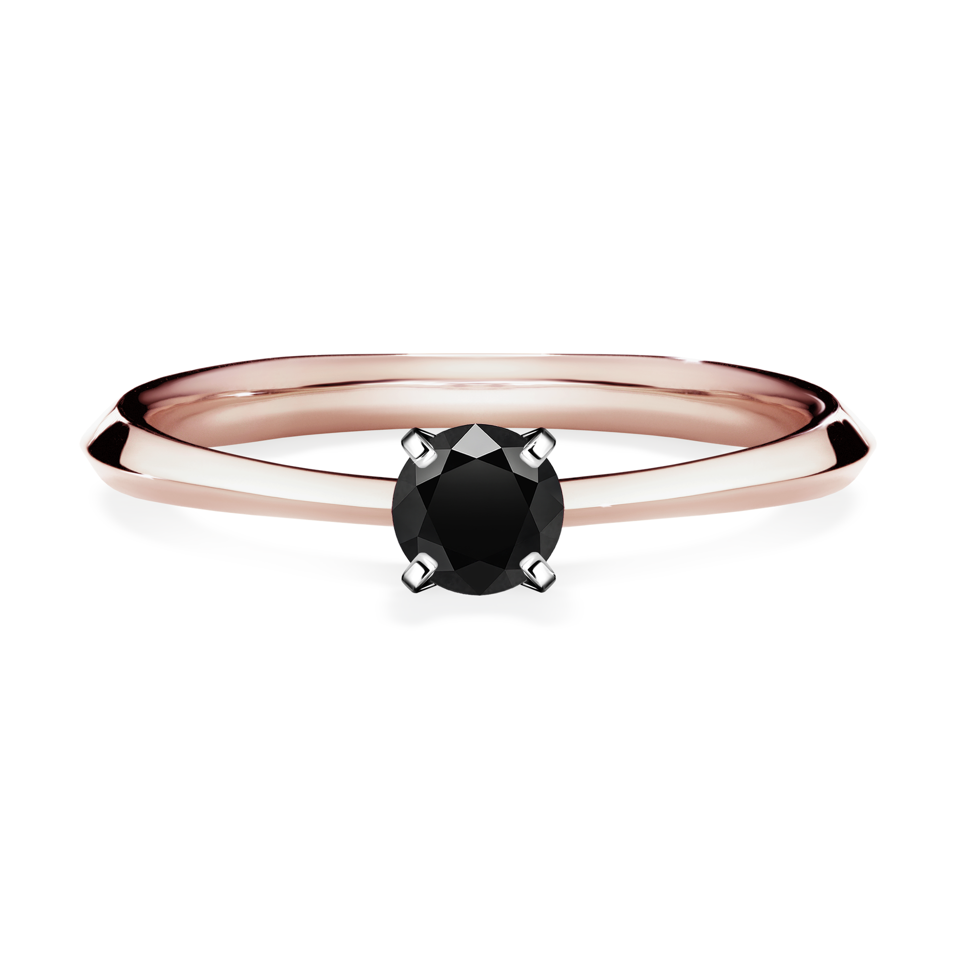 Pierścionek zaręczynowy My Angel z różowego złota z czarnym diamentem 0,25CT