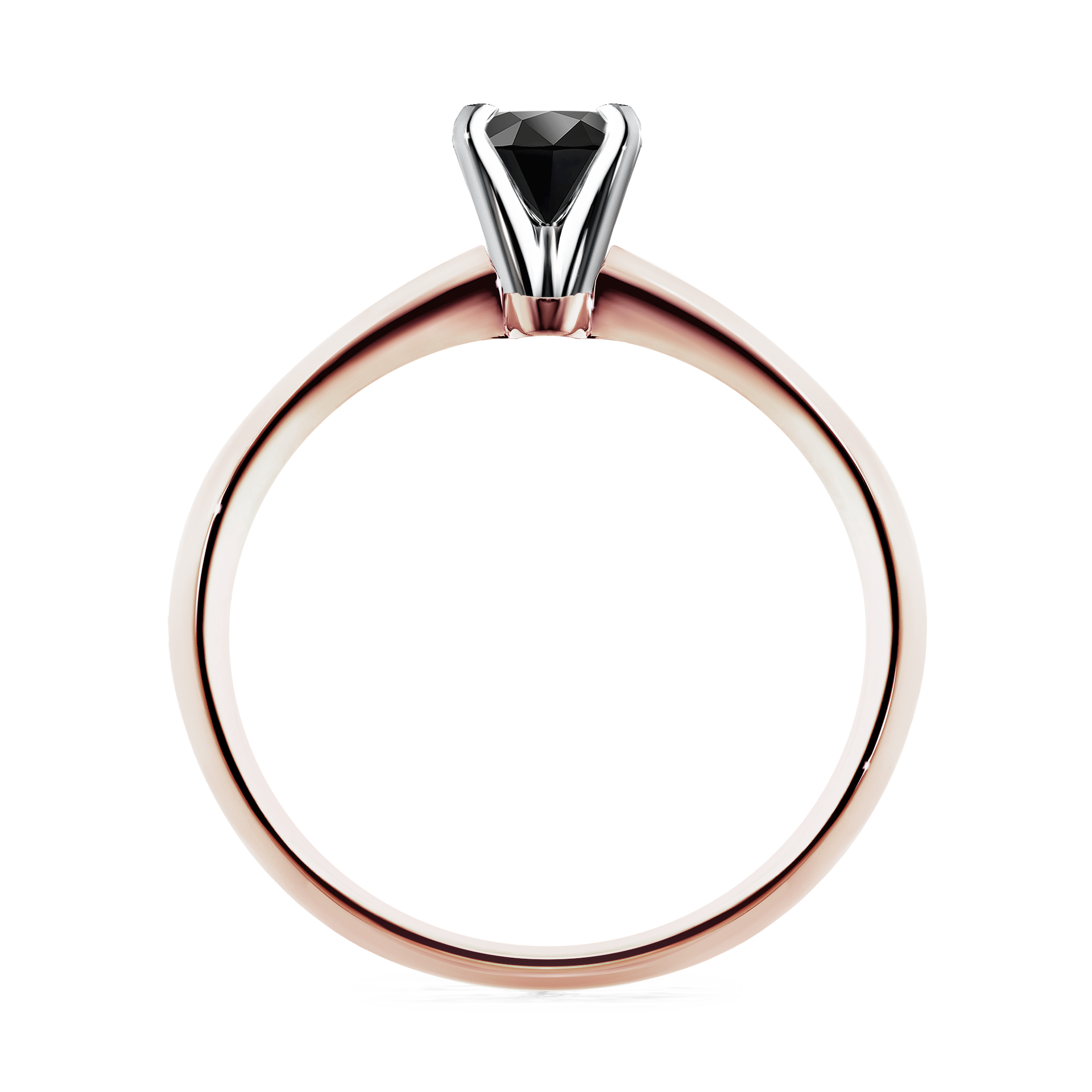 Pierścionek zaręczynowy My Angel z różowego złota z czarnym diamentem 0,25CT