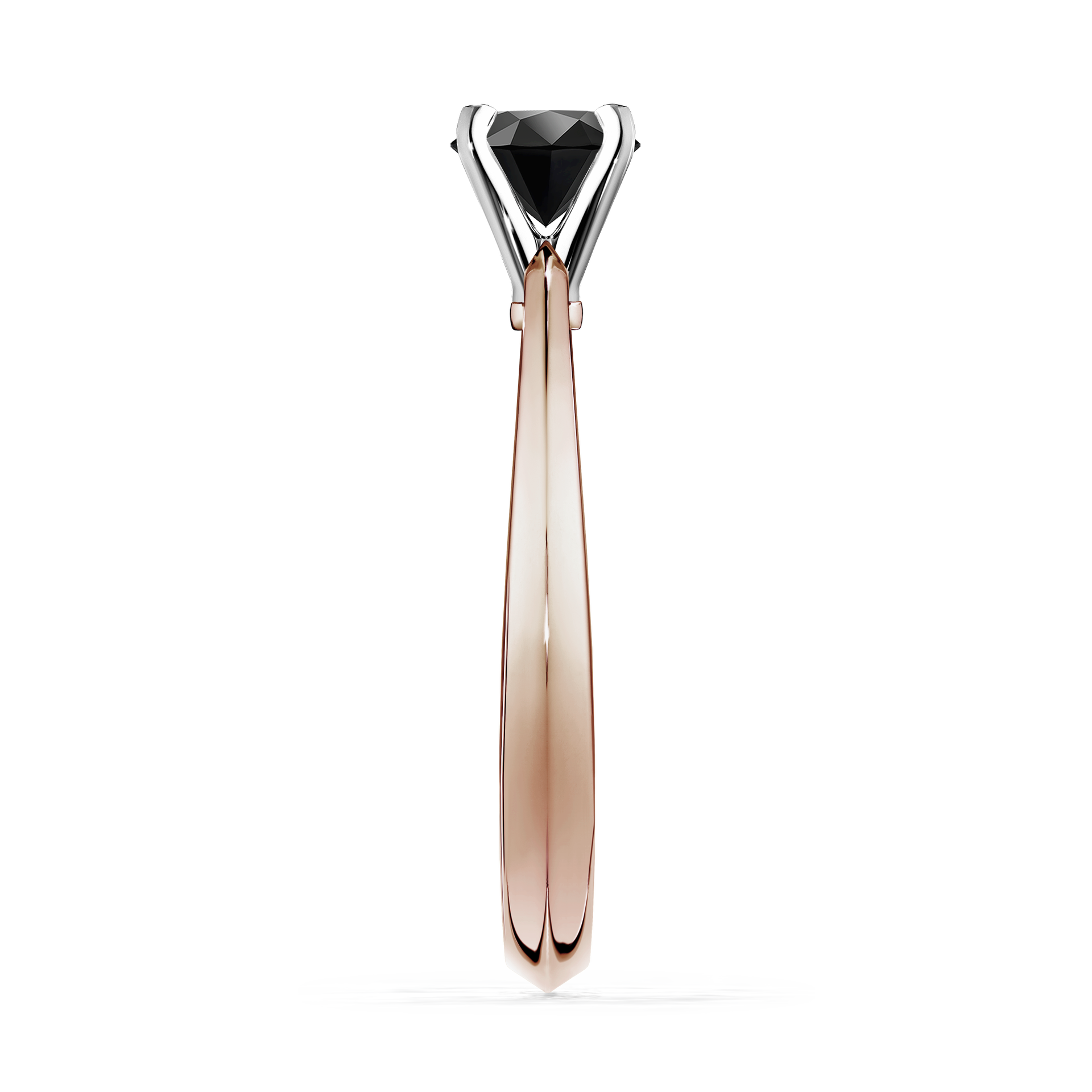 Pierścionek zaręczynowy My Angel z różowego złota z czarnym diamentem 0,25CT