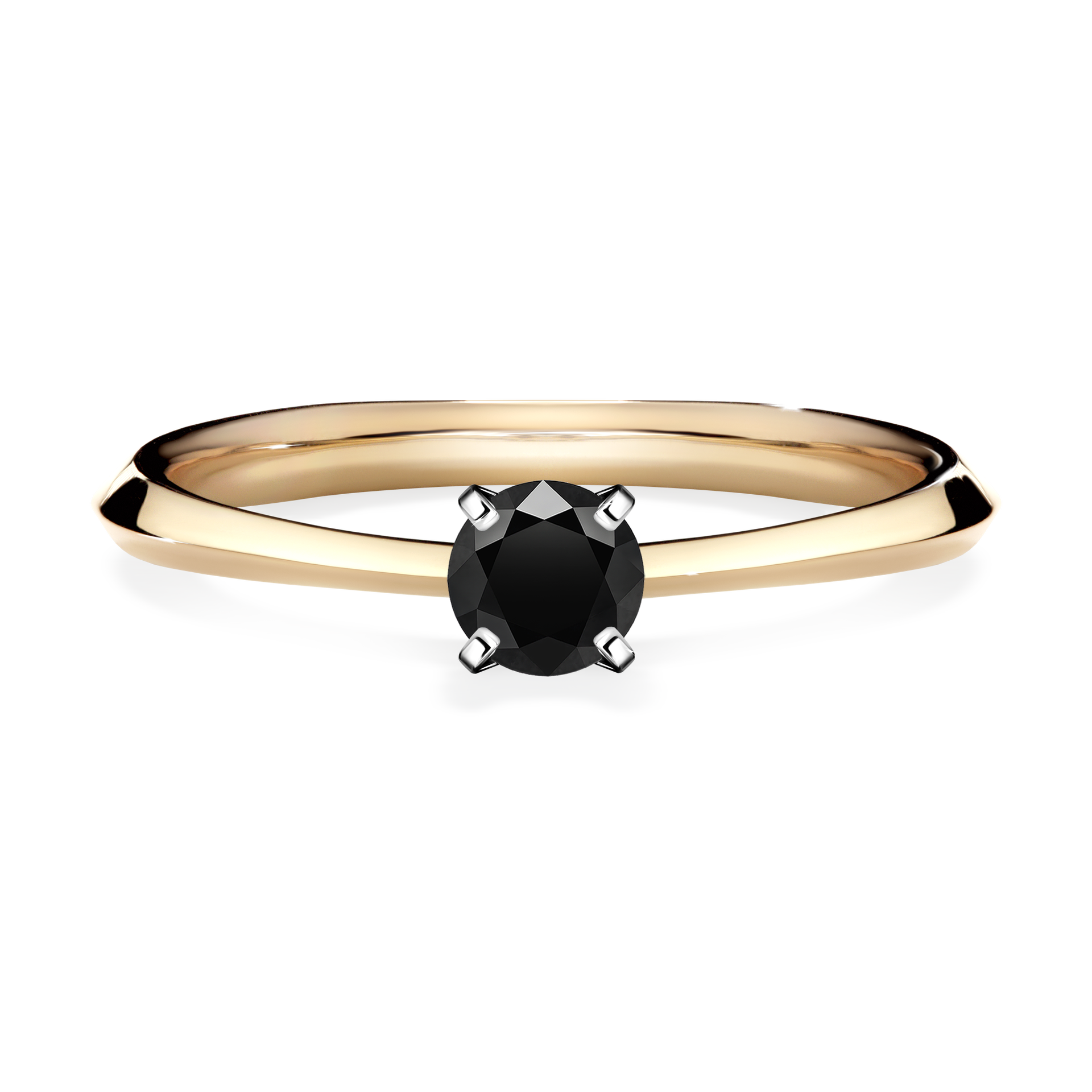 Pierścionek zaręczynowy My Angel z żółtego złota z czarnym diamentem 0,25CT