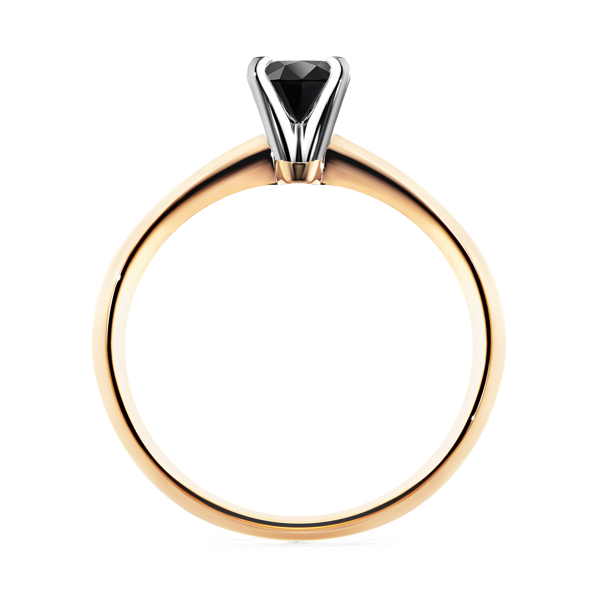 Pierścionek zaręczynowy My Angel z żółtego złota z czarnym diamentem 0,25CT