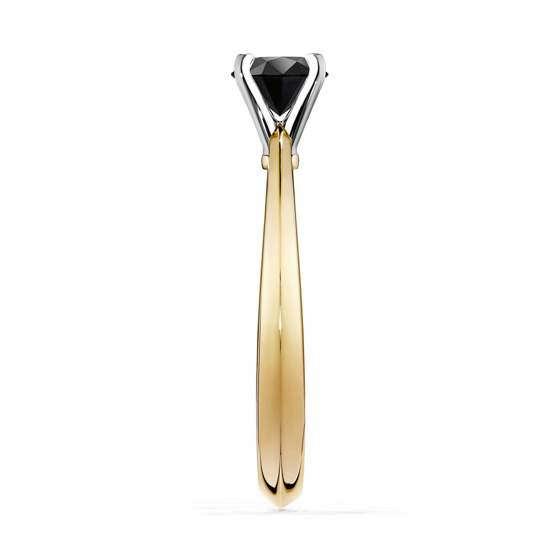 Pierścionek zaręczynowy My Angel z żółtego złota z czarnym diamentem 0,25CT