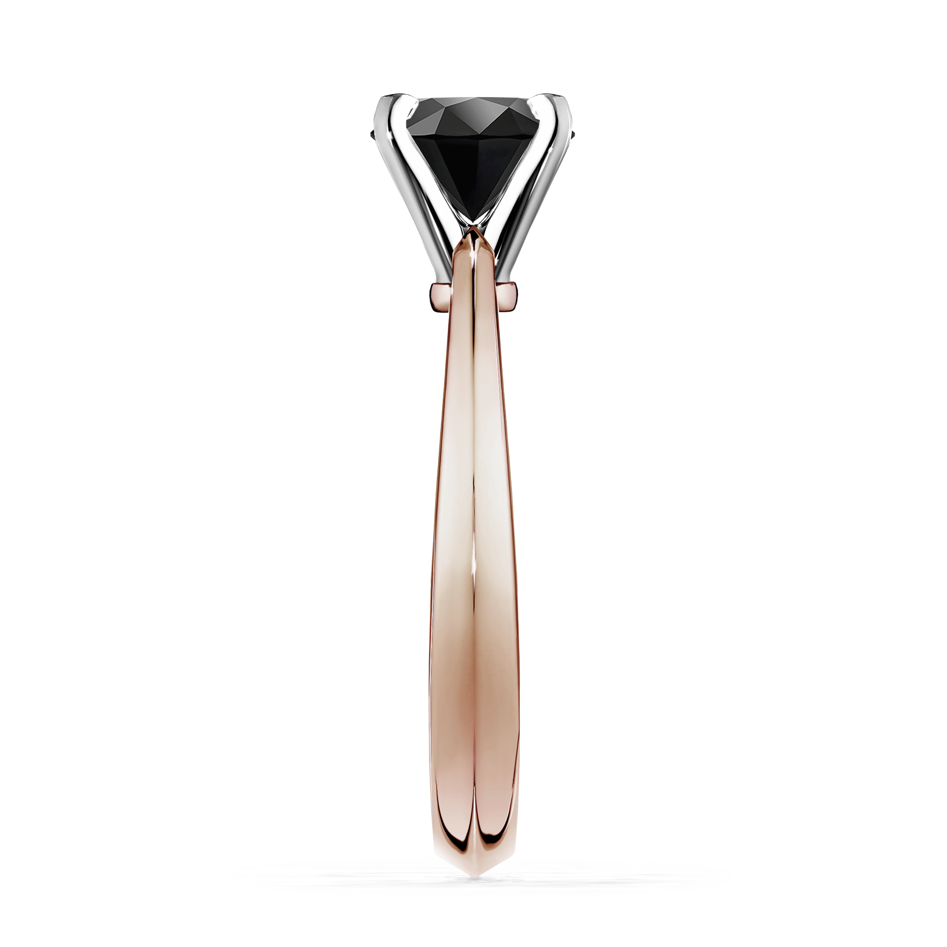Pierścionek zaręczynowy My Angel z różowego złota z czarnym diamentem 0,50CT