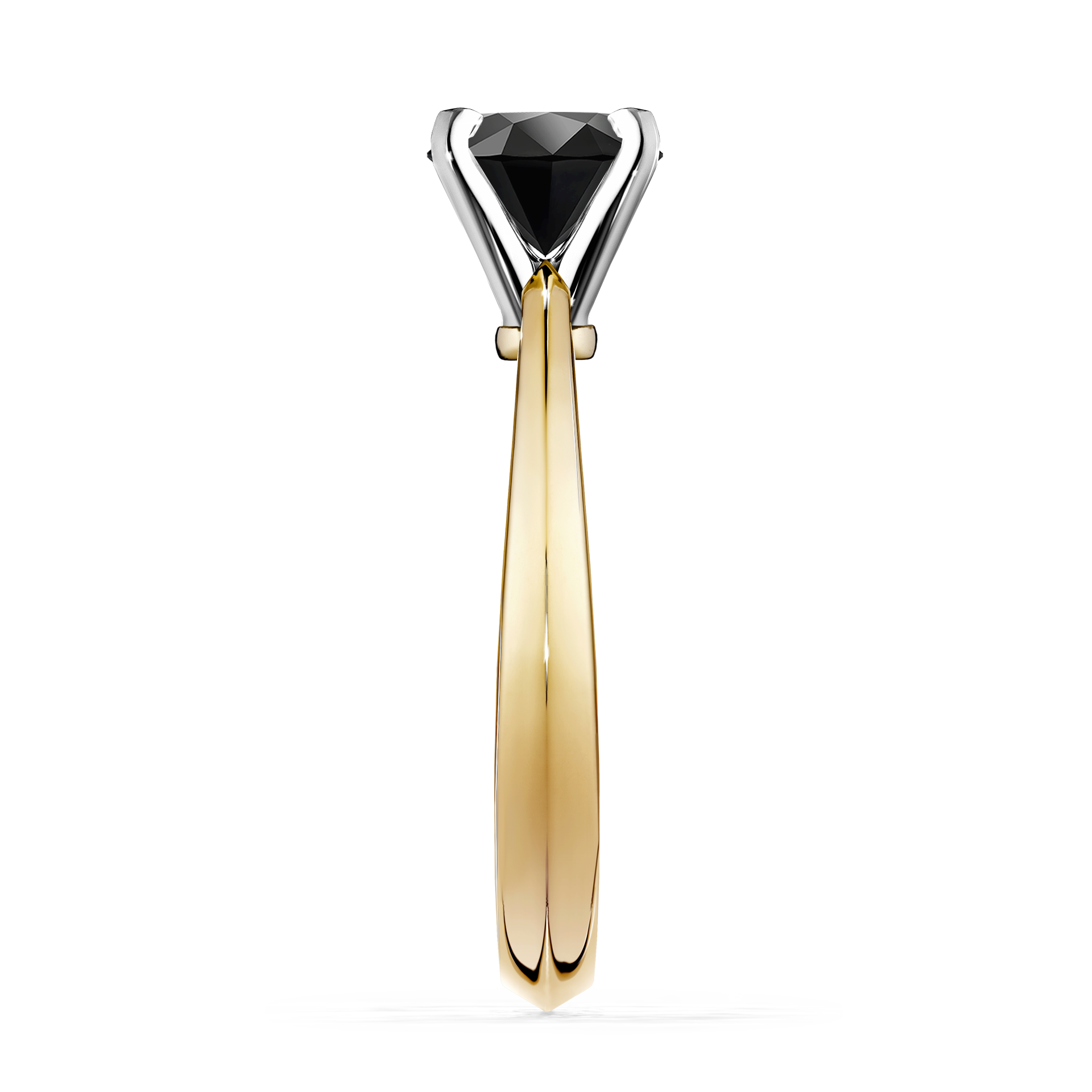 Pierścionek zaręczynowy My Angel z żółtego złota z czarnym diamentem 0,50CT
