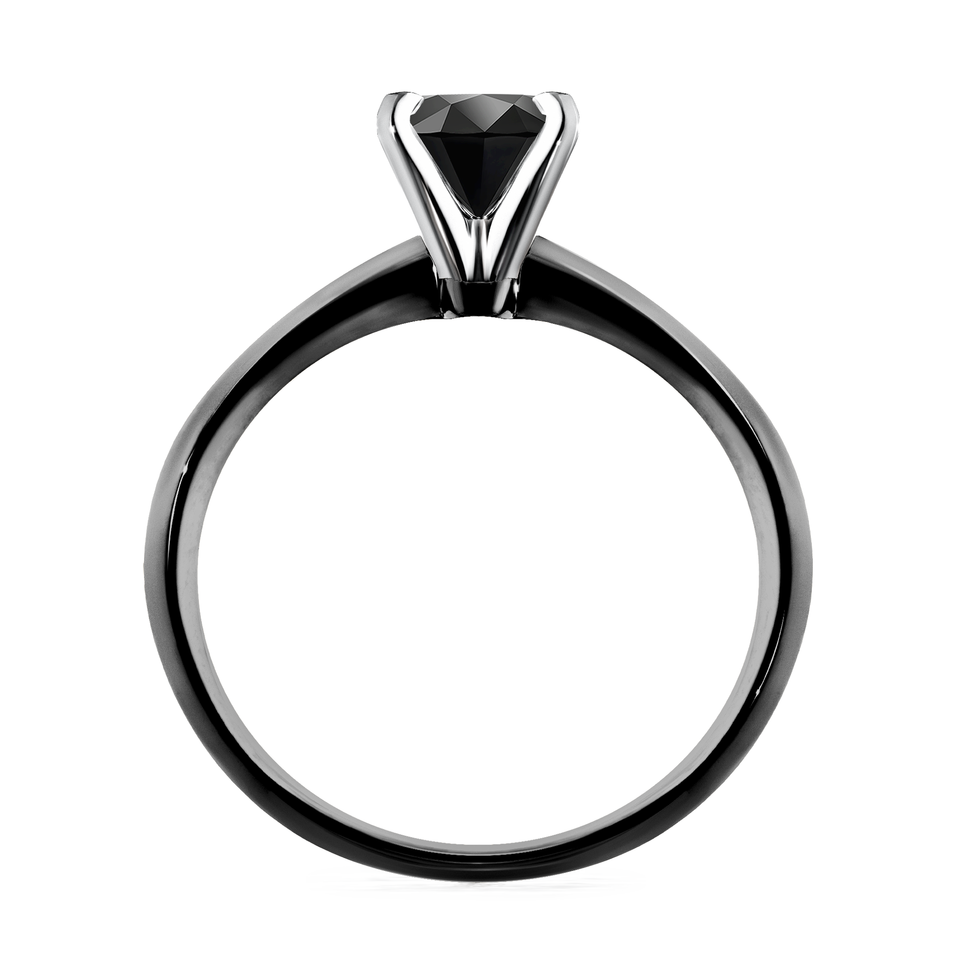 Pierścionek zaręczynowy My Angel z czarnego złota z czarnym diamentem 0,80CT