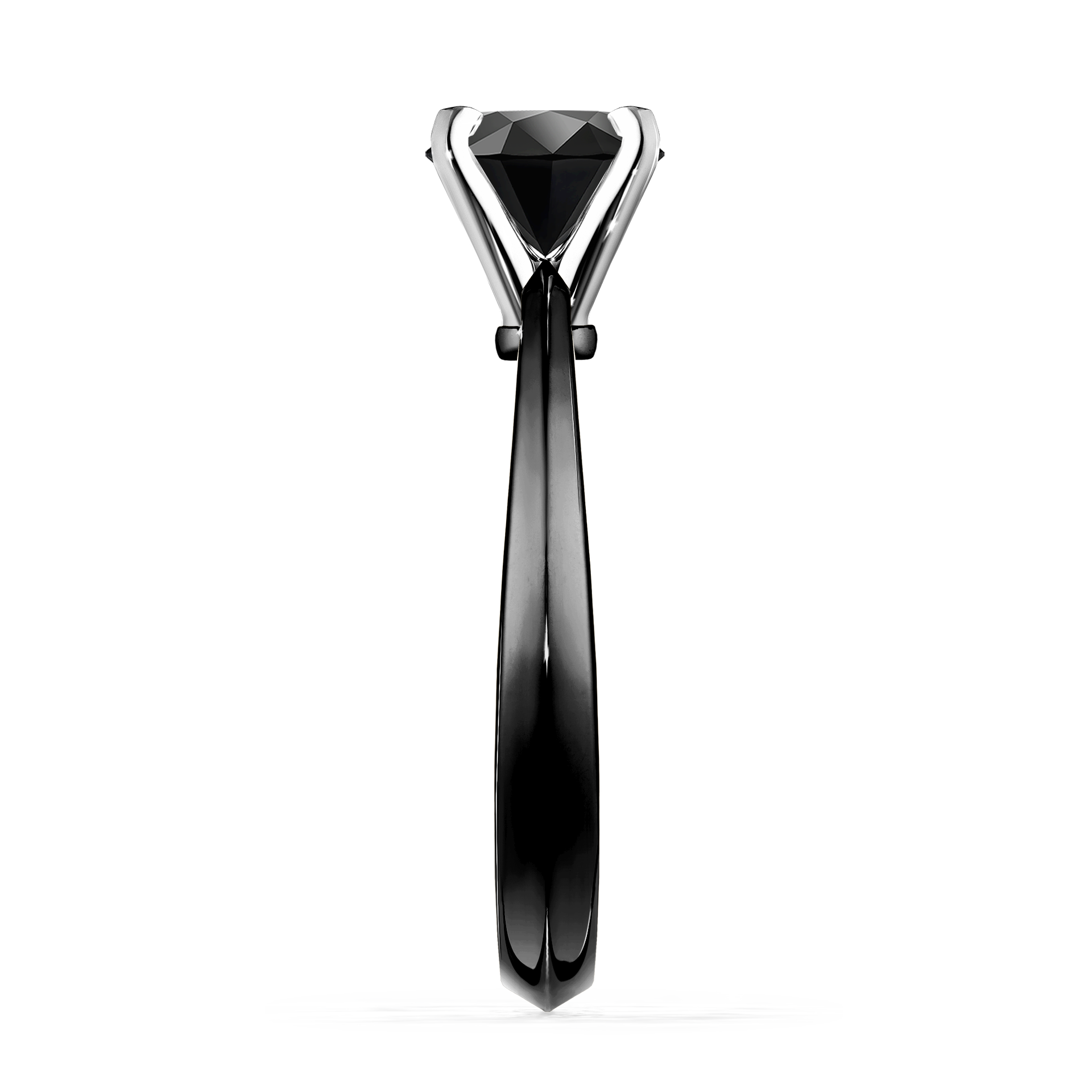 Pierścionek zaręczynowy My Angel z czarnego złota z czarnym diamentem 0,80CT