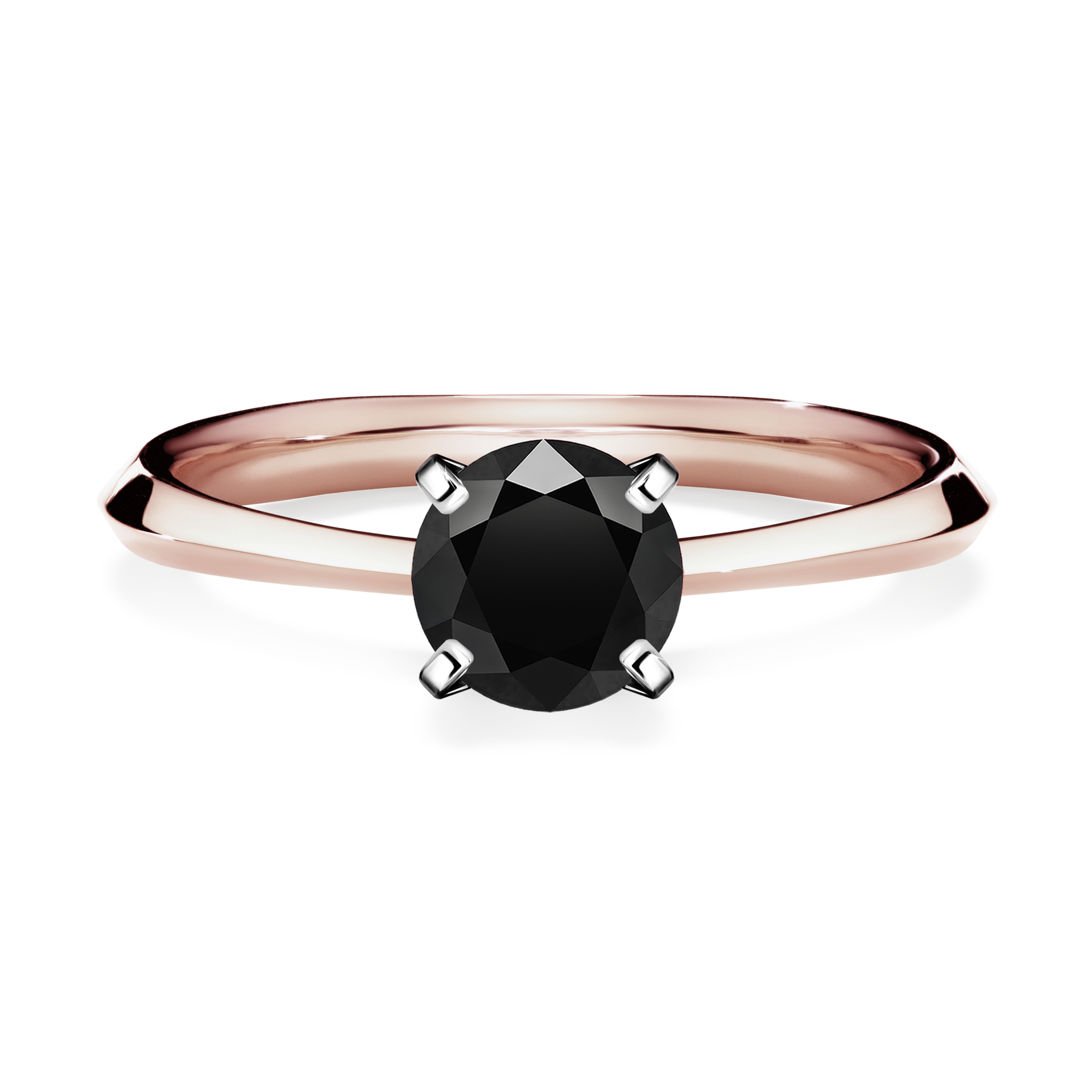 Pierścionek zaręczynowy My Angel z różowego złota z czarnym diamentem 0,80CT