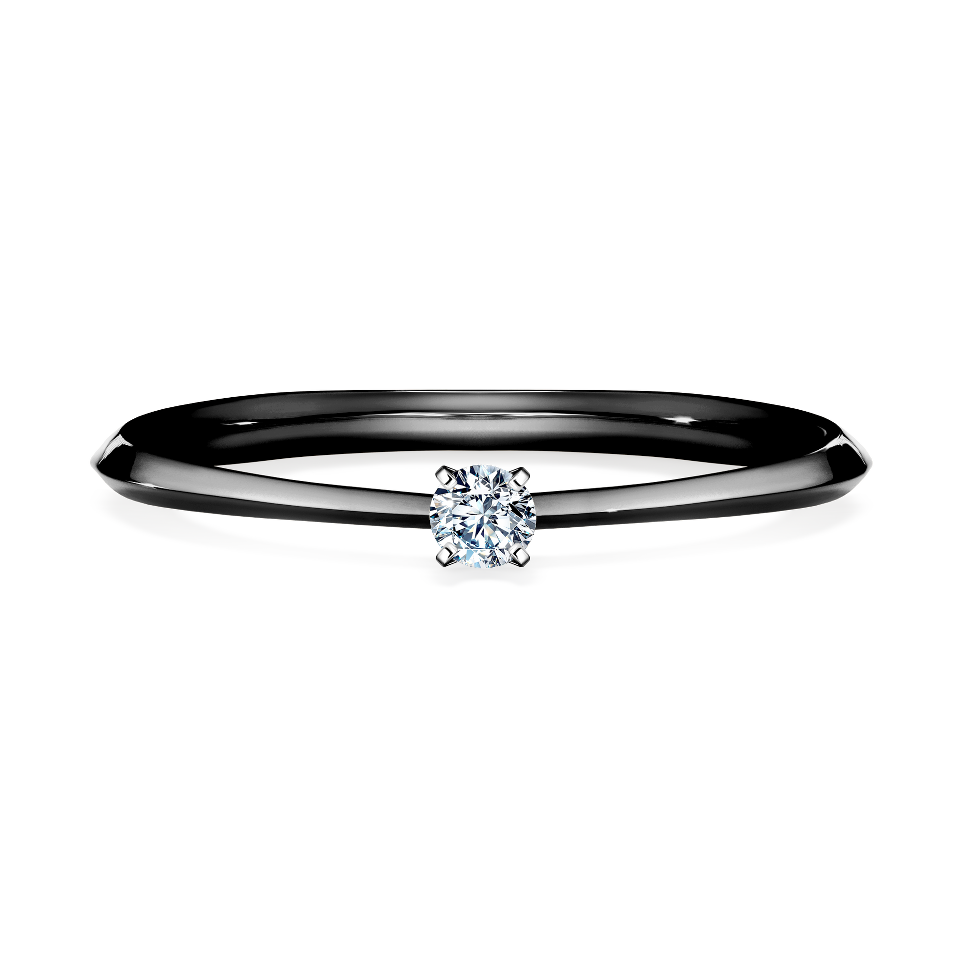 Pierścionek zaręczynowy My Angel z czarnego złota z diamentem naturalnym 0,05CT