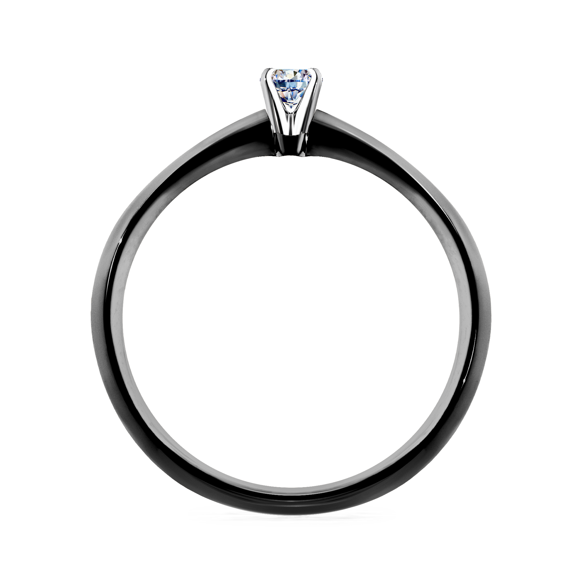 Pierścionek zaręczynowy My Angel z czarnego złota z diamentem naturalnym 0,05CT