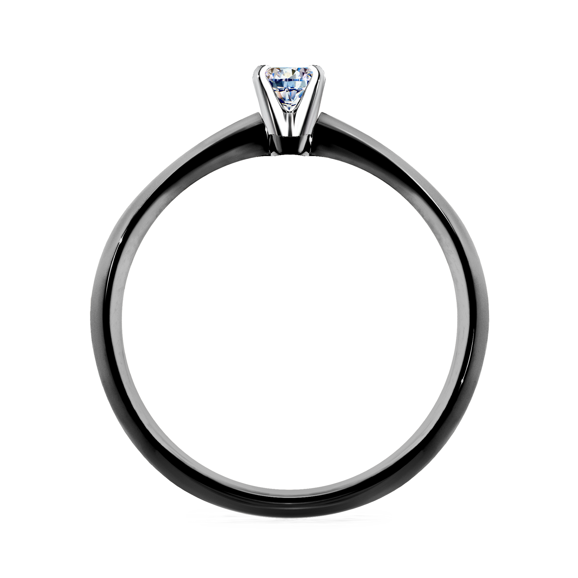 Pierścionek zaręczynowy My Angel z czarnego złota z diamentem naturalnym 0,07CT