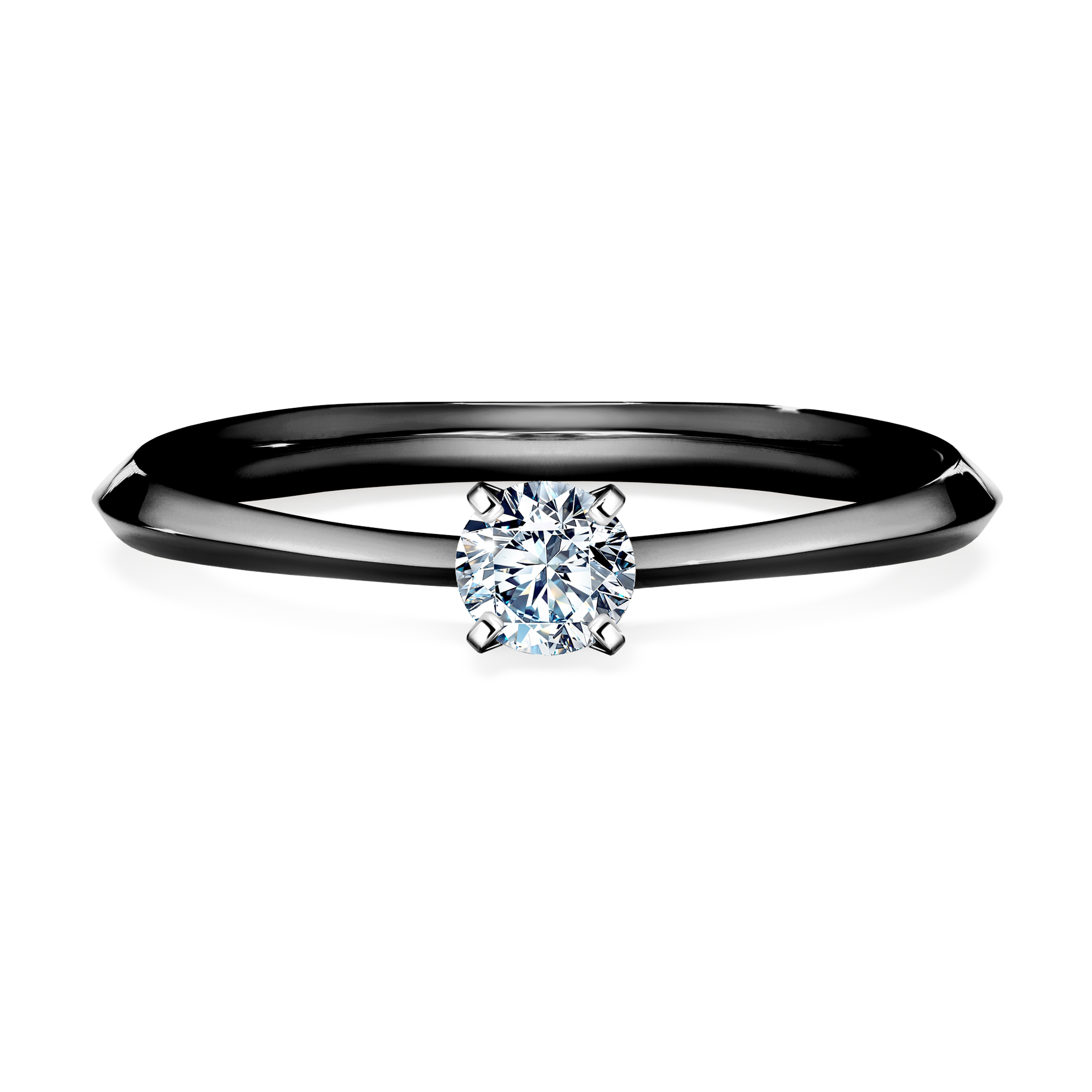 Pierścionek zaręczynowy My Angel z czarnego złota z diamentem laboratoryjnym 0,17CT