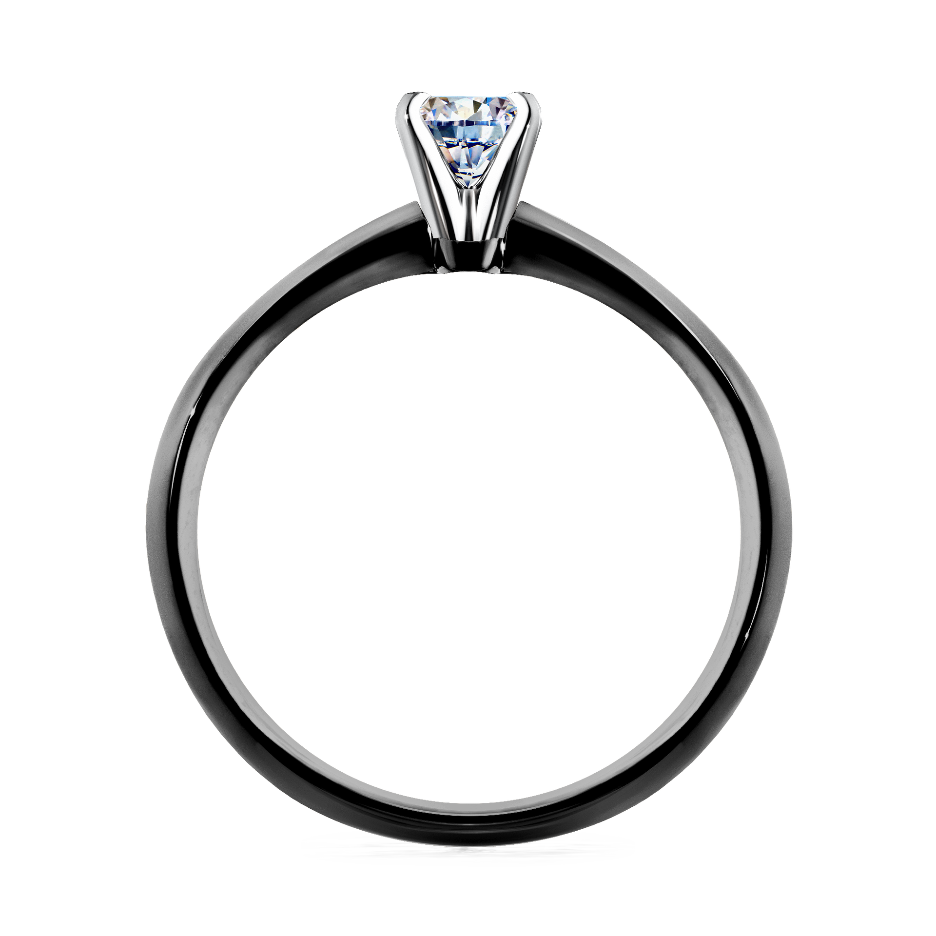Pierścionek zaręczynowy My Angel z czarnego złota z diamentem laboratoryjnym 0,17CT