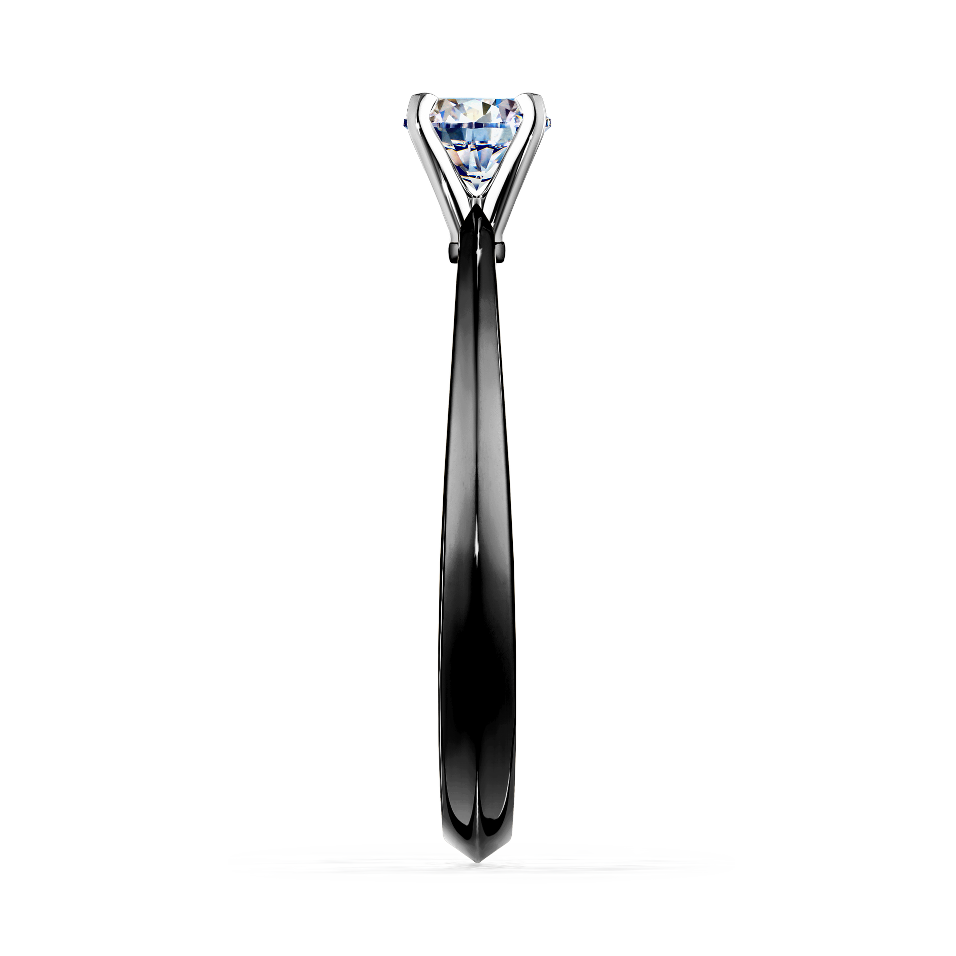 Pierścionek zaręczynowy My Angel z czarnego złota z diamentem laboratoryjnym 0,17CT
