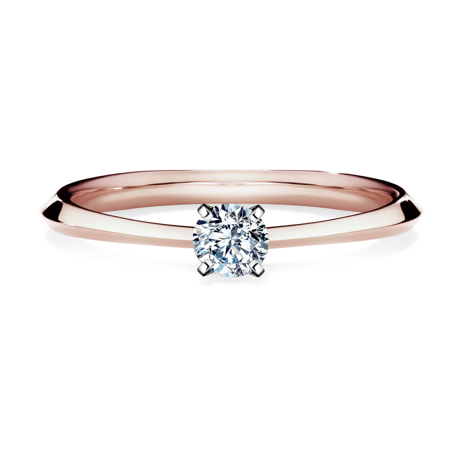 Pierścionek zaręczynowy My Angel z różowego złota z diamentem naturalnym 0,17CT