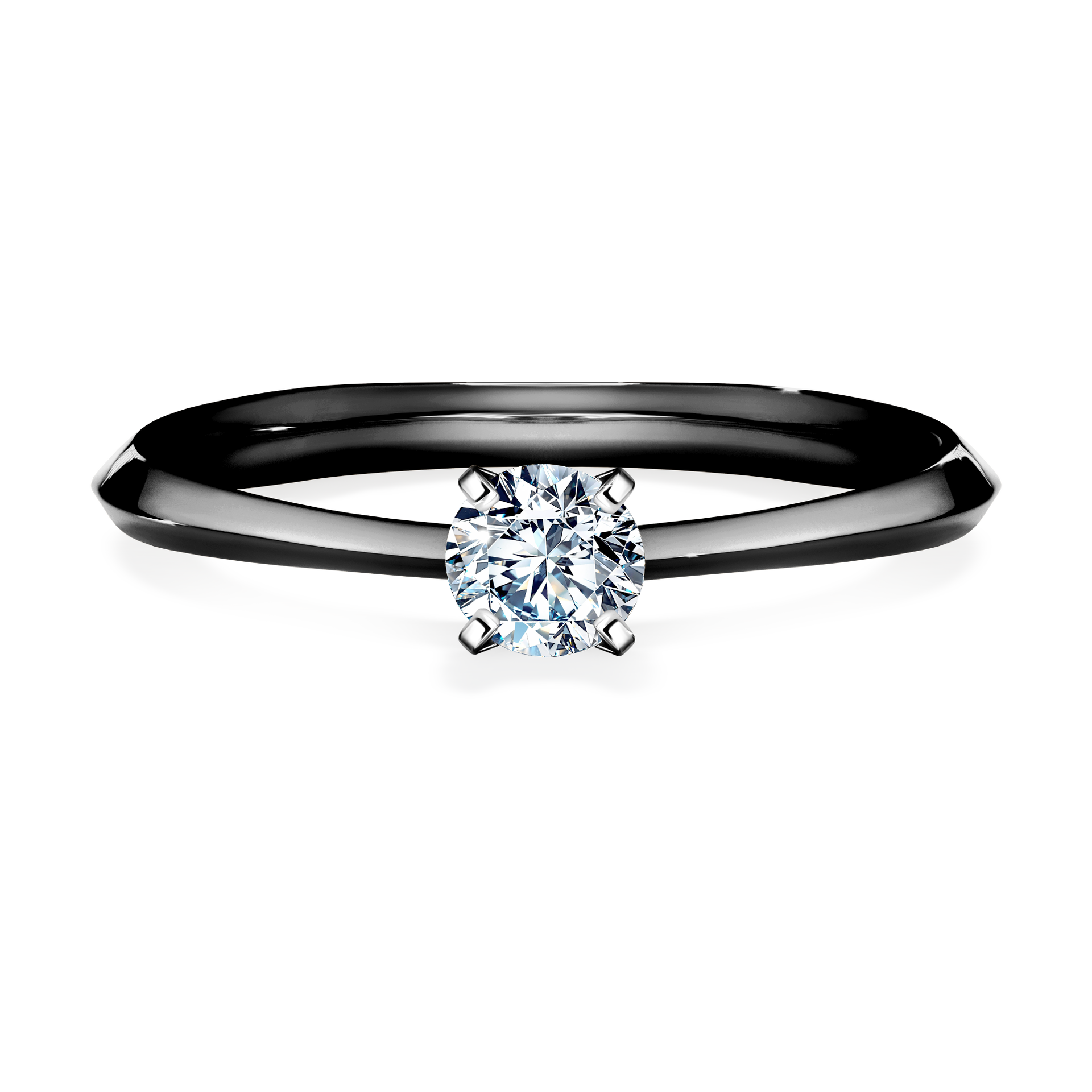 Pierścionek zaręczynowy My Angel z czarnego złota z diamentem laboratoryjnym 0,25CT