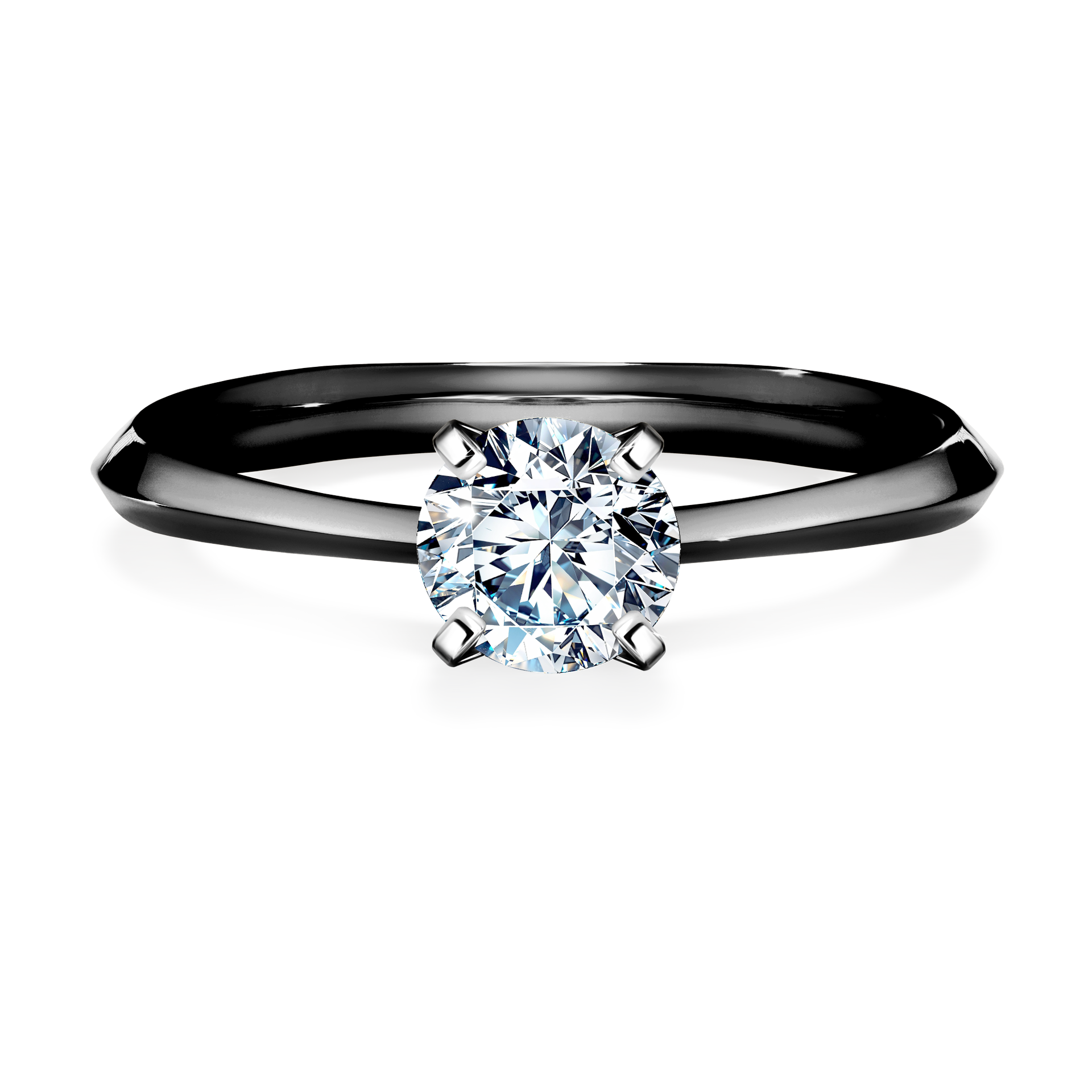 Pierścionek zaręczynowy My Angel z czarnego złota z diamentem naturalnym 0,50CT