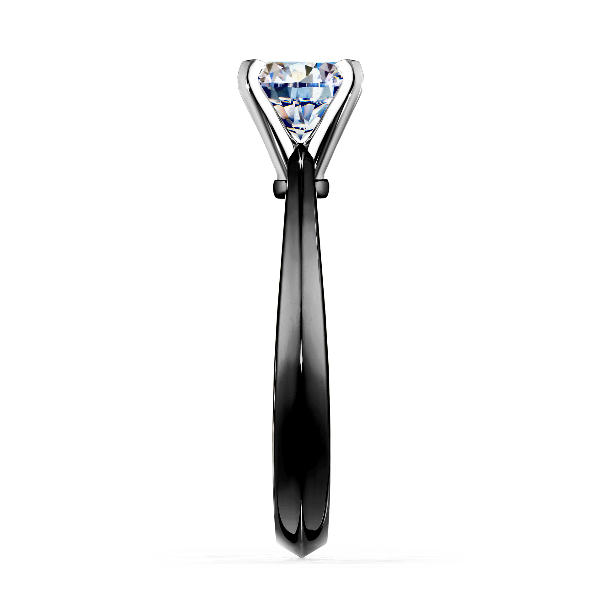 Pierścionek zaręczynowy My Angel z czarnego złota z diamentem naturalnym 0,50CT