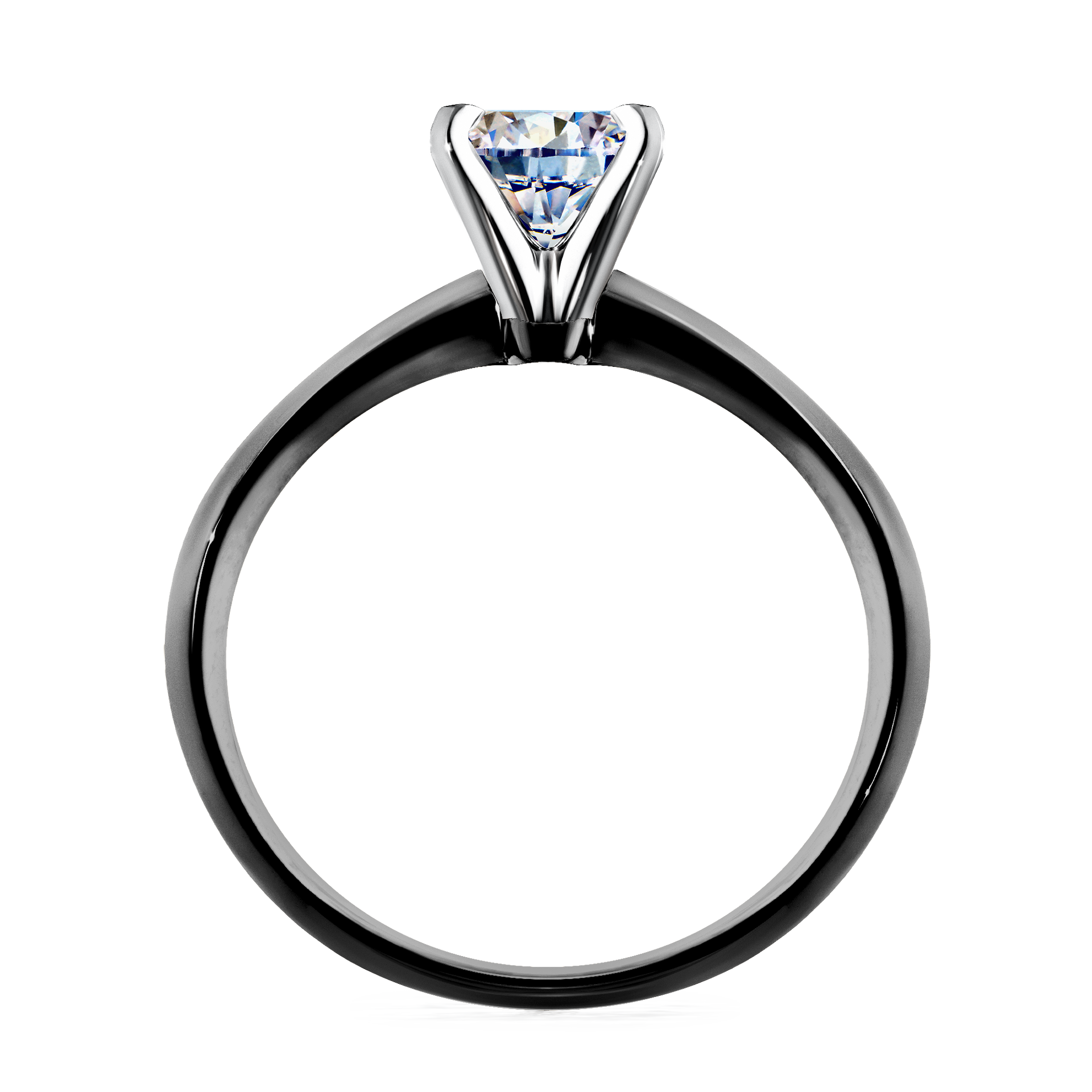 Pierścionek zaręczynowy My Angel z czarnego złota z diamentem naturalnym 0,50CT