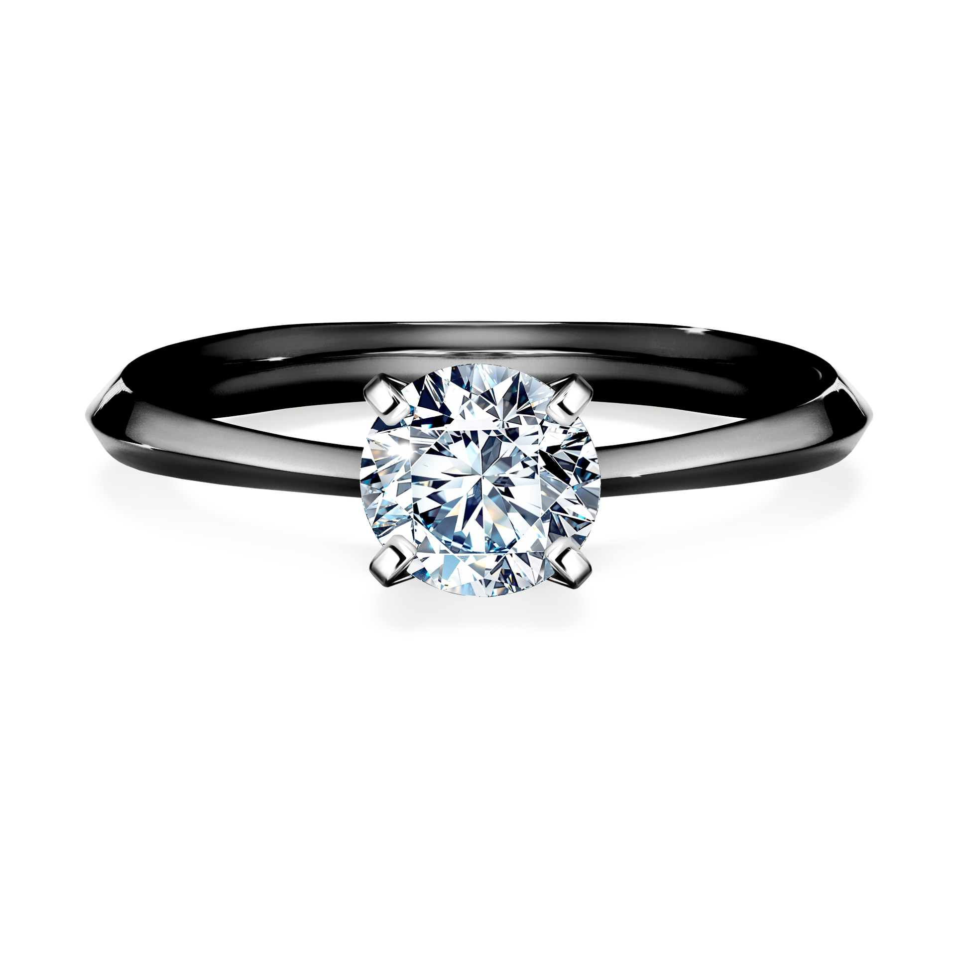 Pierścionek zaręczynowy My Angel z czarnego złota z diamentem naturalnym 0,80CT