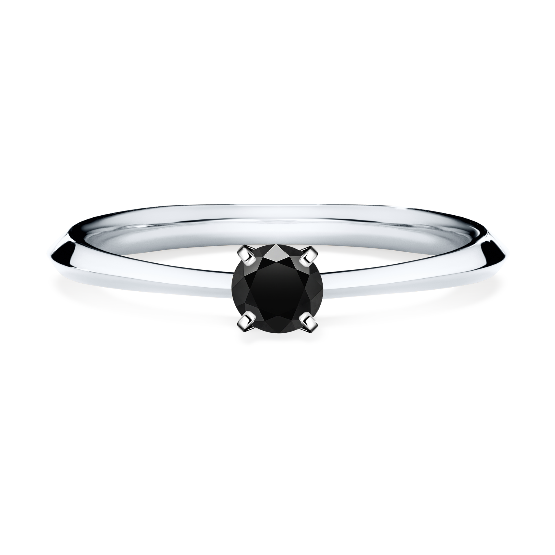 Pierścionek zaręczynowy My Angel z białego złota z czarnym diamentem 0,17CT