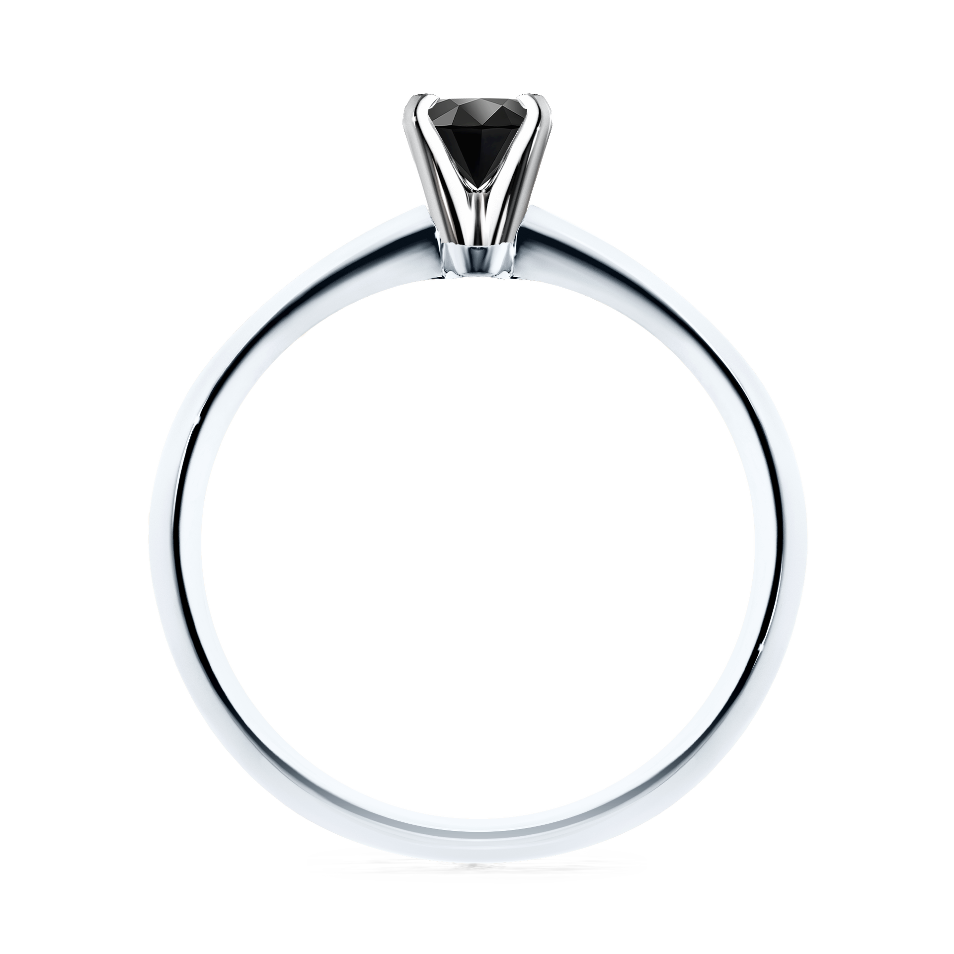 Pierścionek zaręczynowy My Angel z białego złota z czarnym diamentem 0,17CT