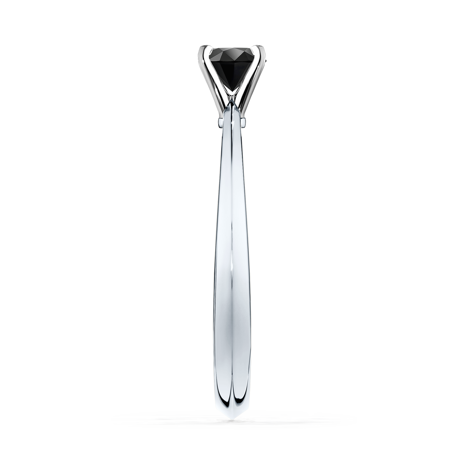 Pierścionek zaręczynowy My Angel z białego złota z czarnym diamentem 0,17CT
